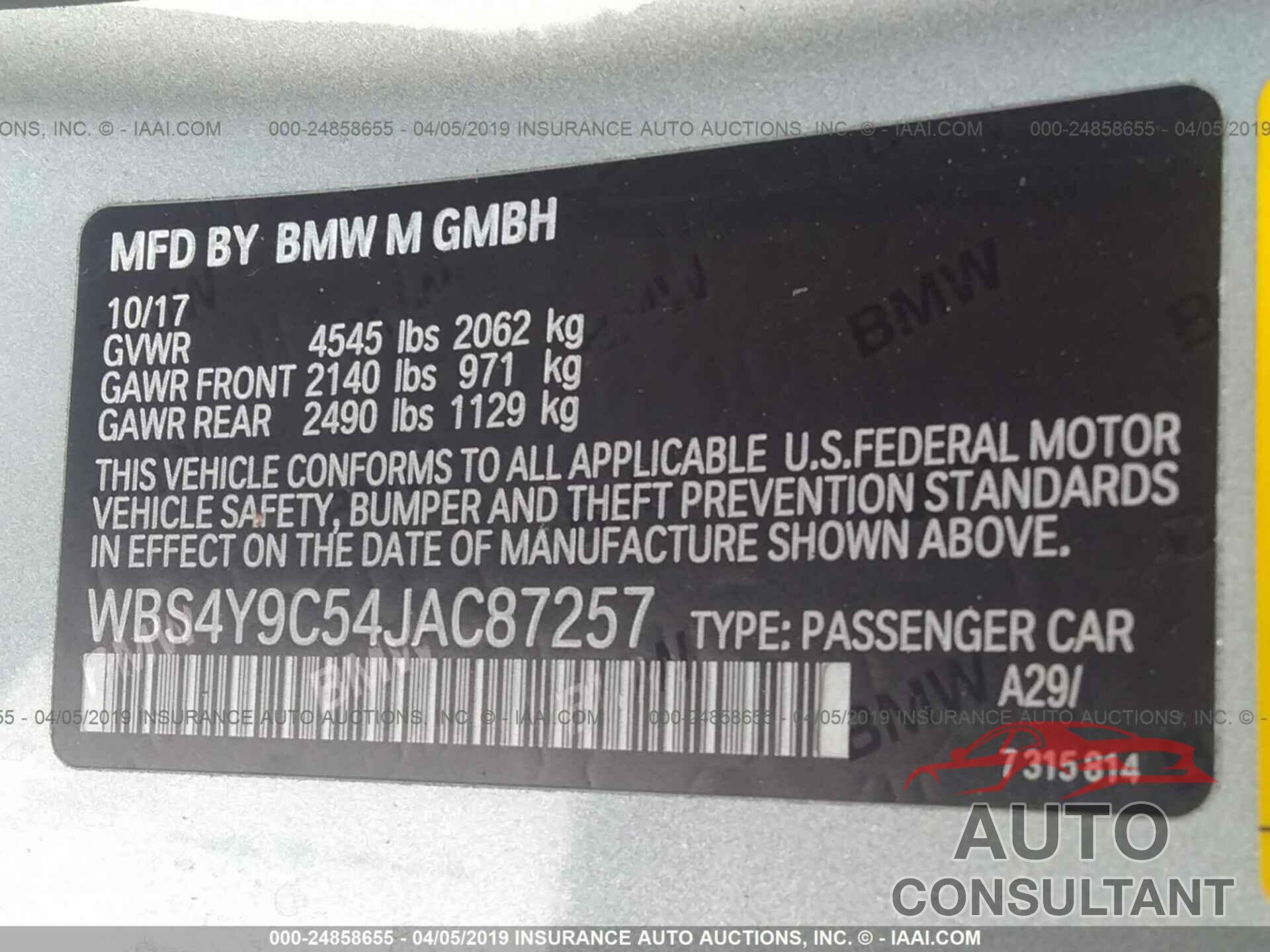 BMW M4 2018 - WBS4Y9C54JAC87257