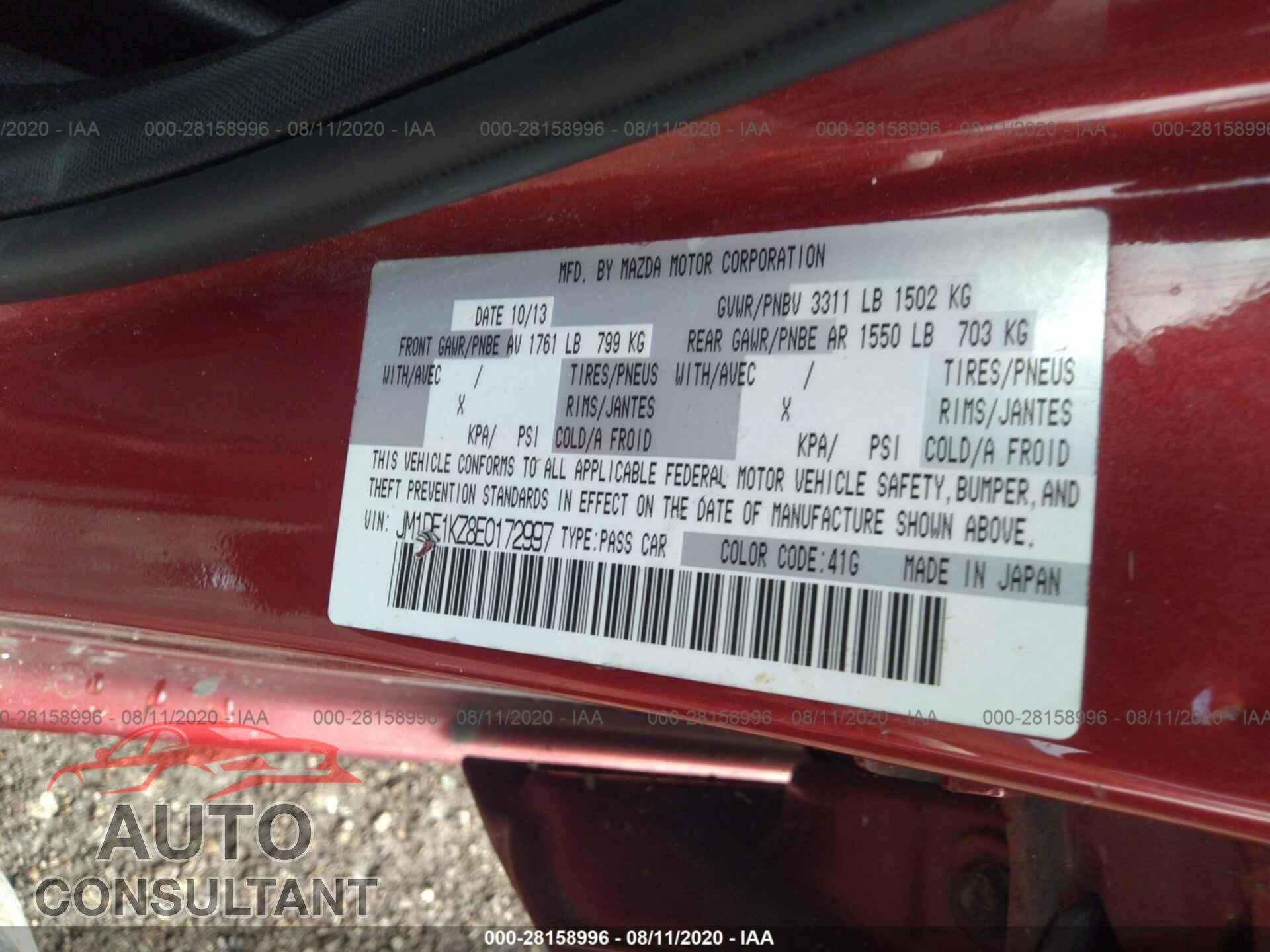 MAZDA MAZDA2 2014 - JM1DE1KZ8E0172997