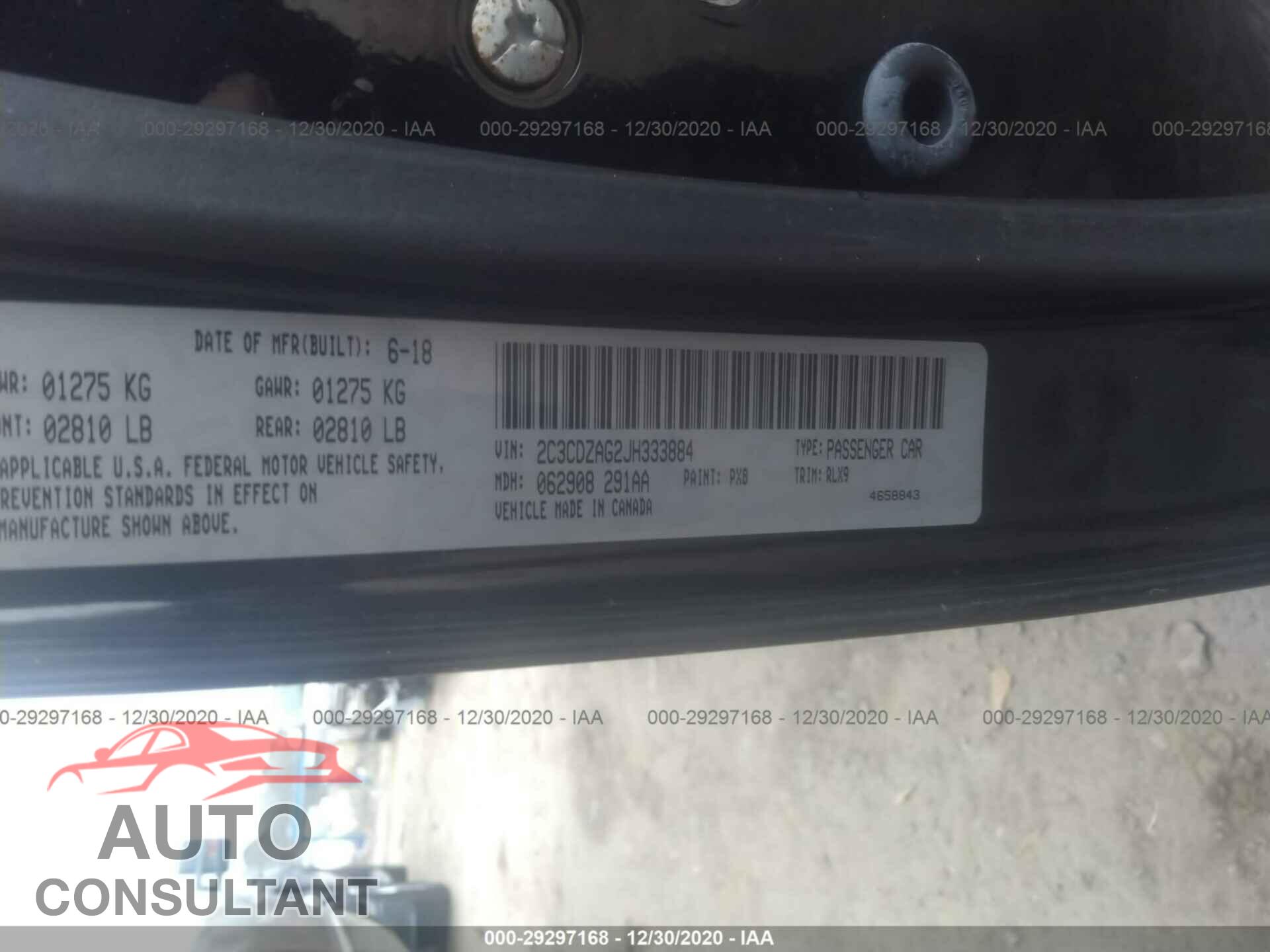 DODGE CHALLENGER 2018 - 2C3CDZAG2JH333884
