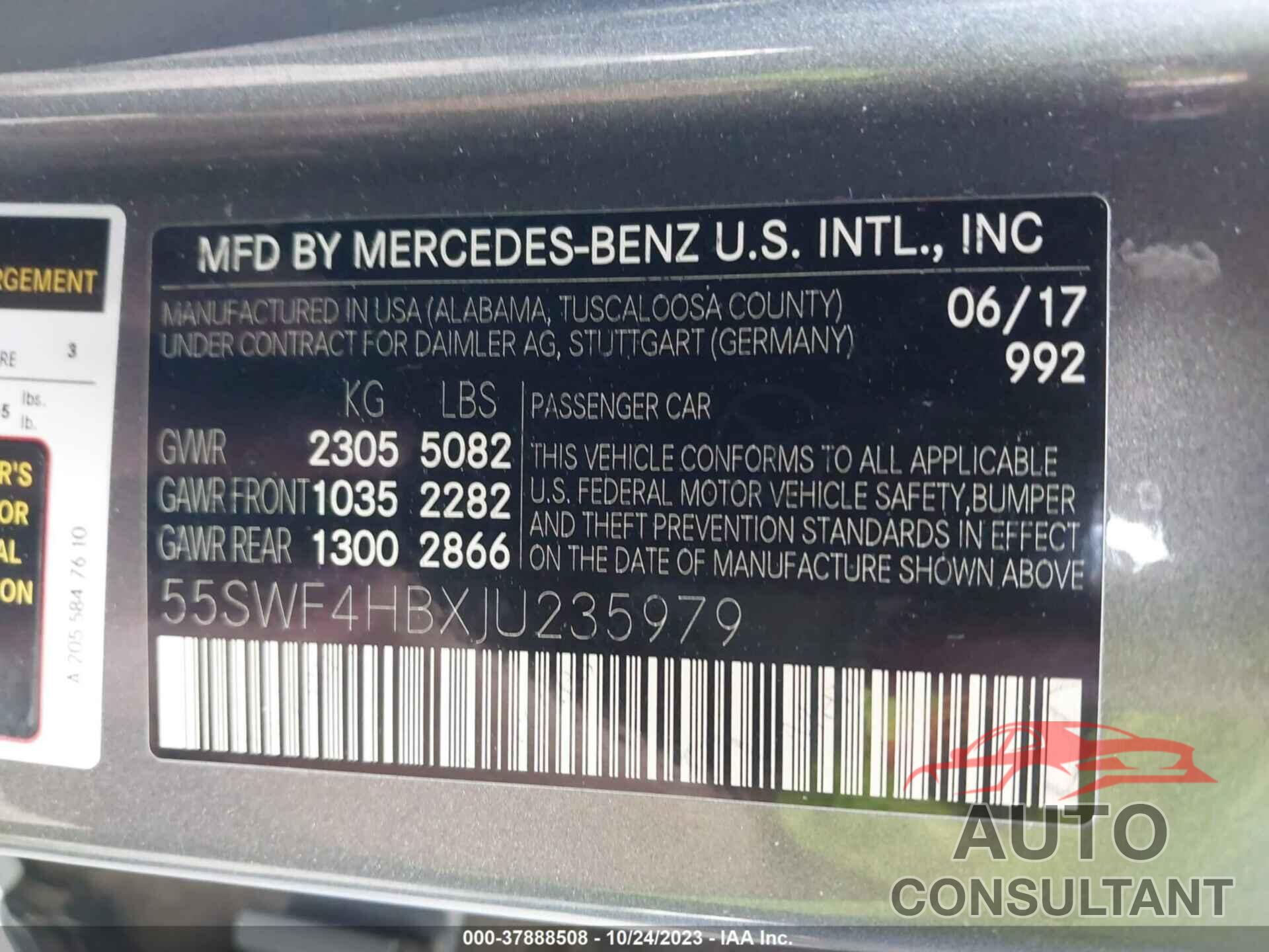 MERCEDES-BENZ C 350E 2018 - 55SWF4HBXJU235979