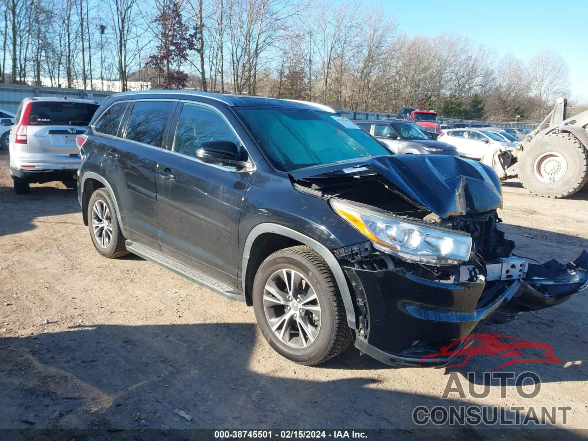 TOYOTA HIGHLANDER 2016 - 5TDJKRFH7GS267563