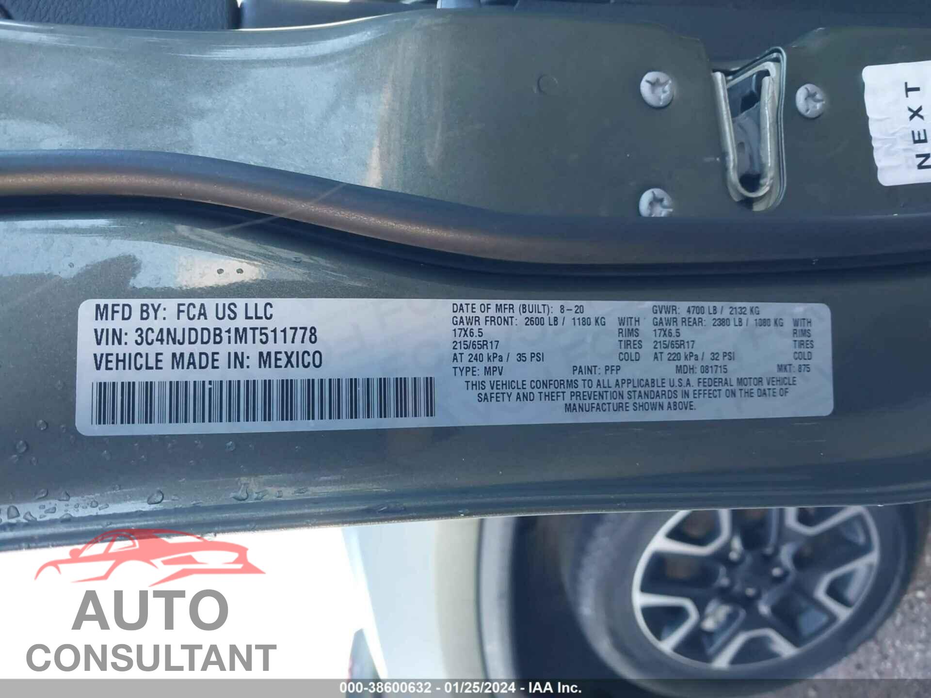 JEEP COMPASS 2021 - 3C4NJDDB1MT511778