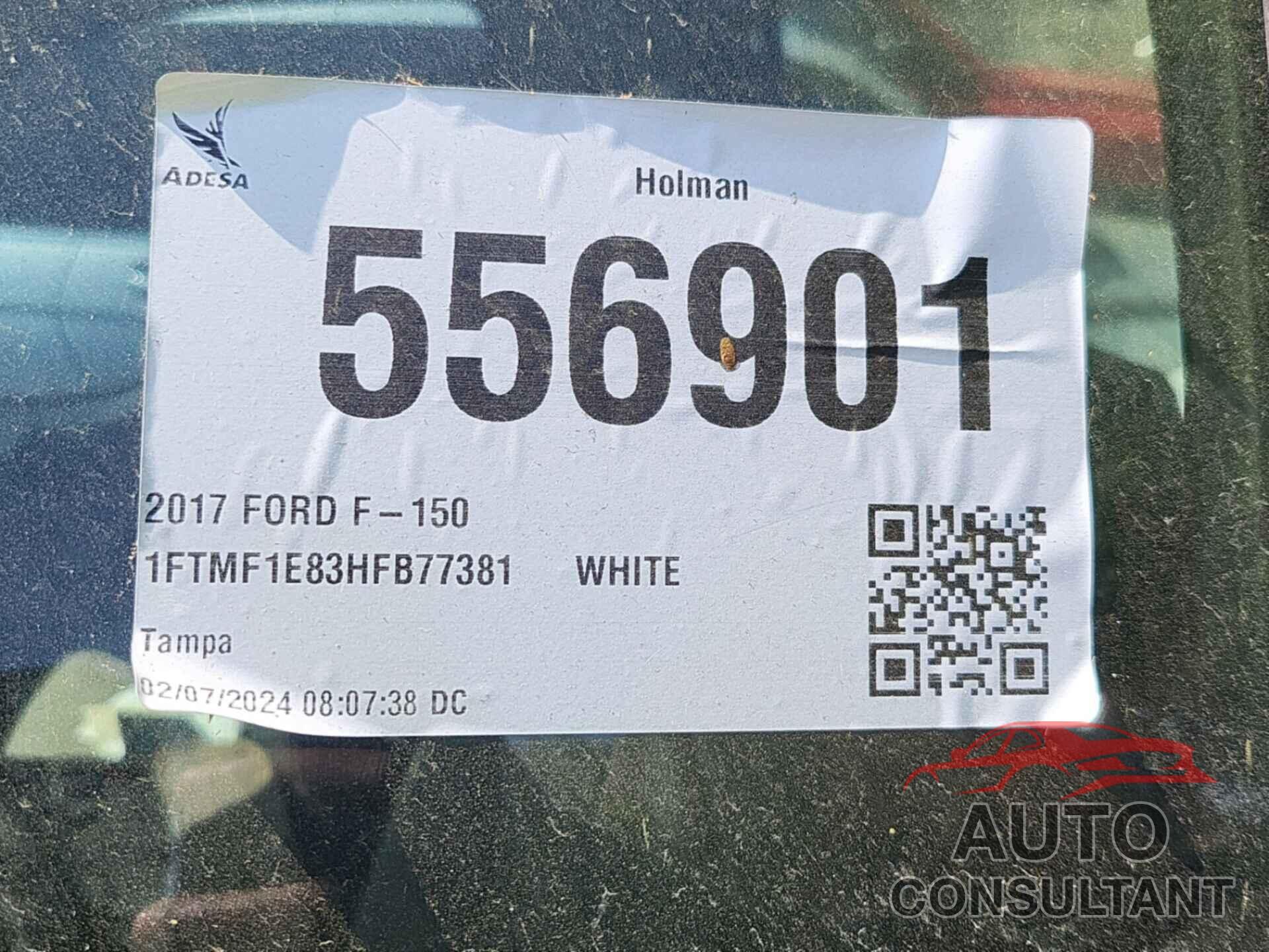 FORD F150 2017 - 1FTMF1E83HFB77381