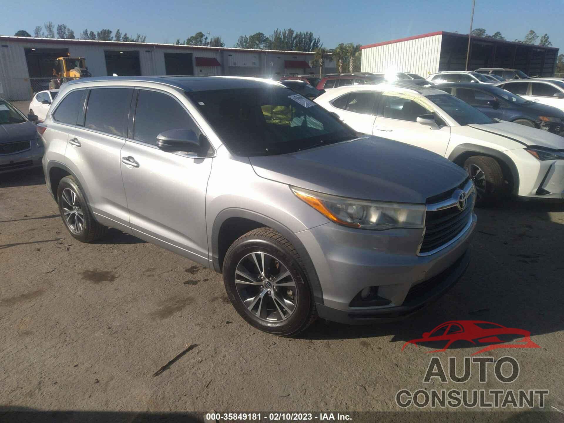 TOYOTA HIGHLANDER 2016 - 5TDKKRFH0GS158995