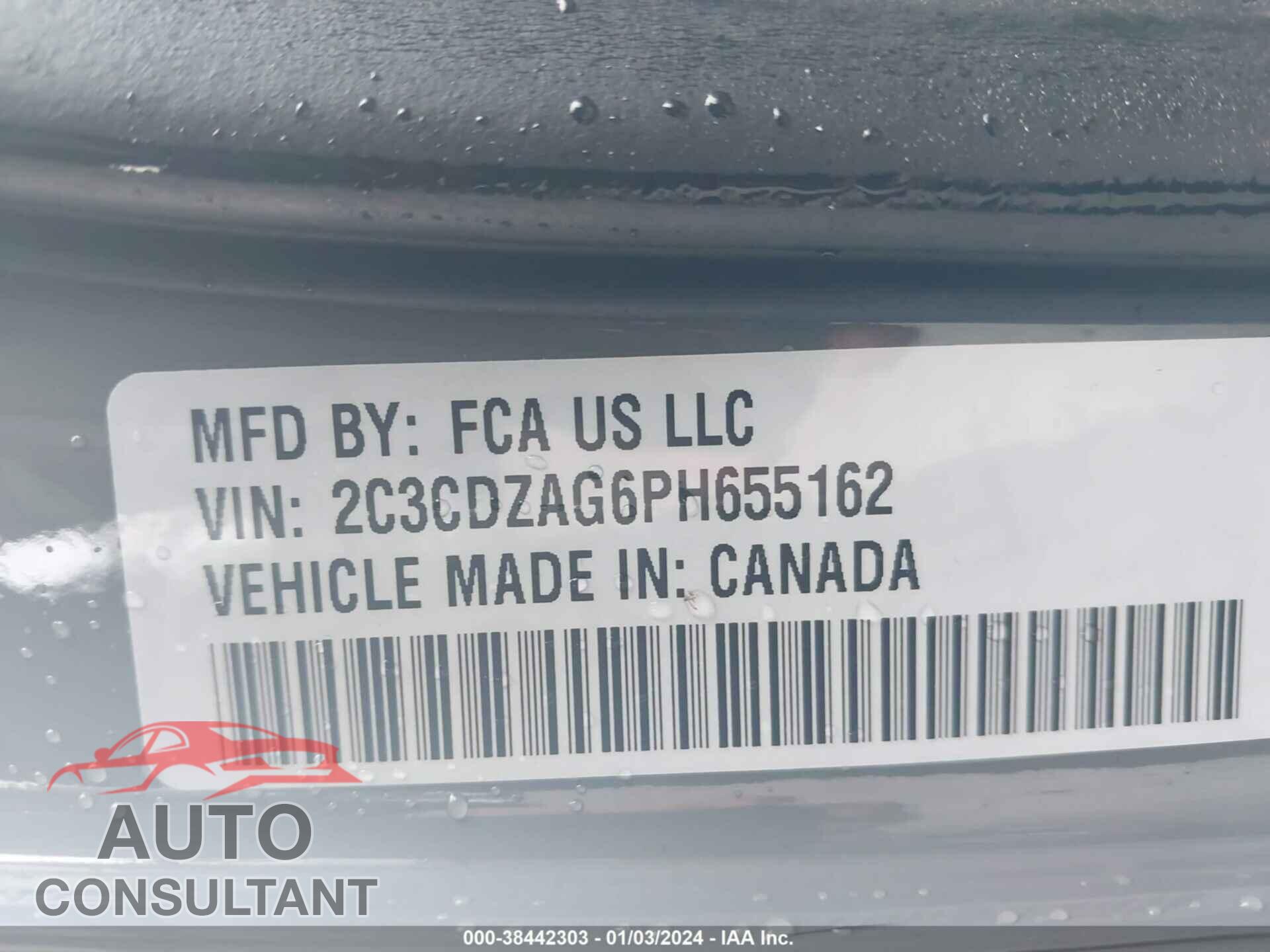 DODGE CHALLENGER 2023 - 2C3CDZAG6PH655162