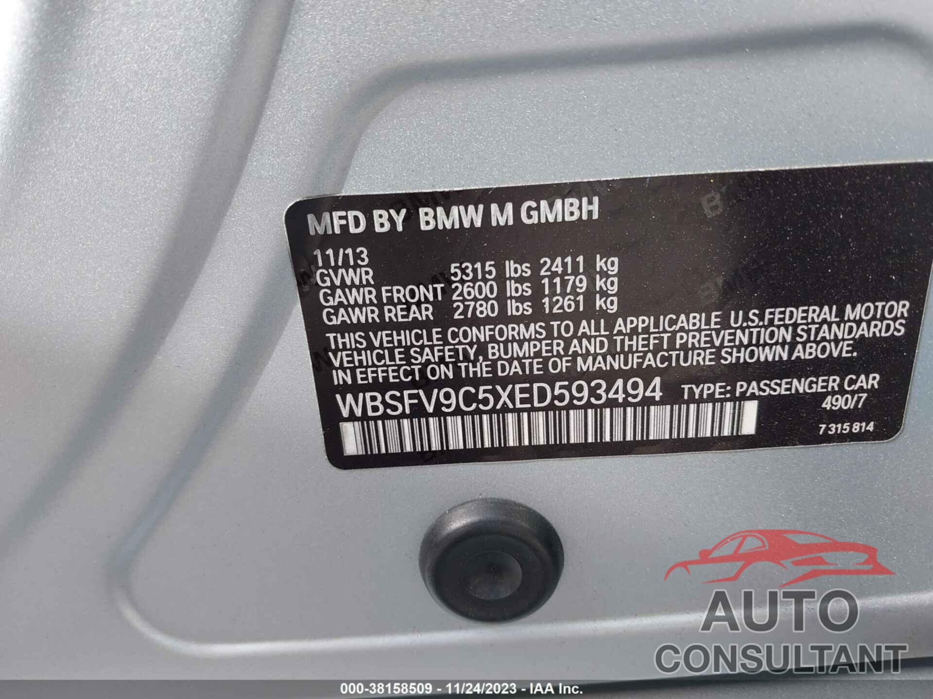BMW M5 2014 - WBSFV9C5XED593494
