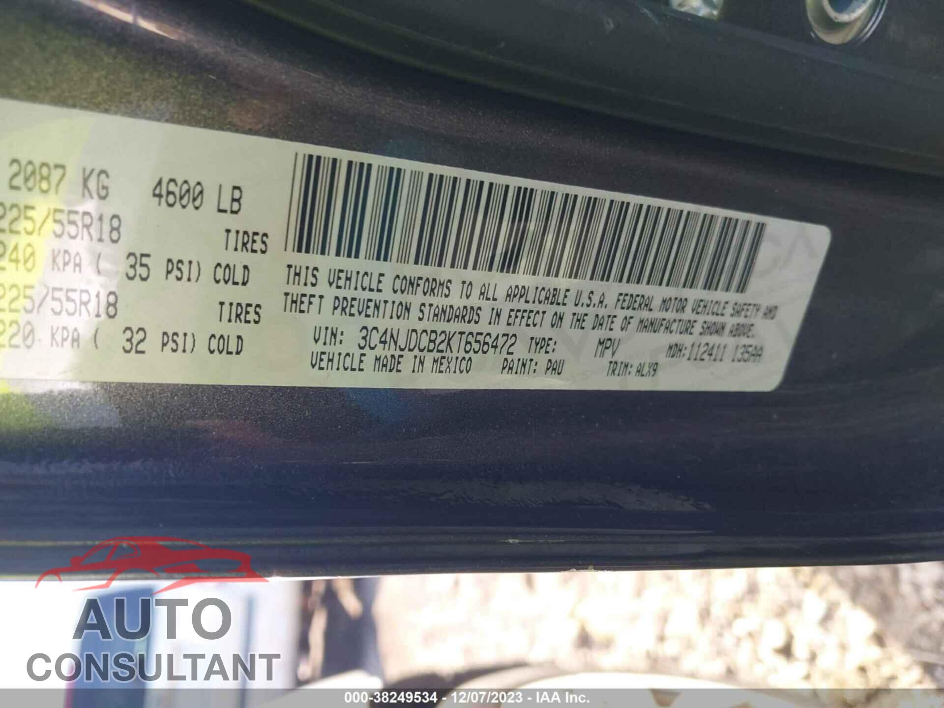 JEEP COMPASS 2019 - 3C4NJDCB2KT656472
