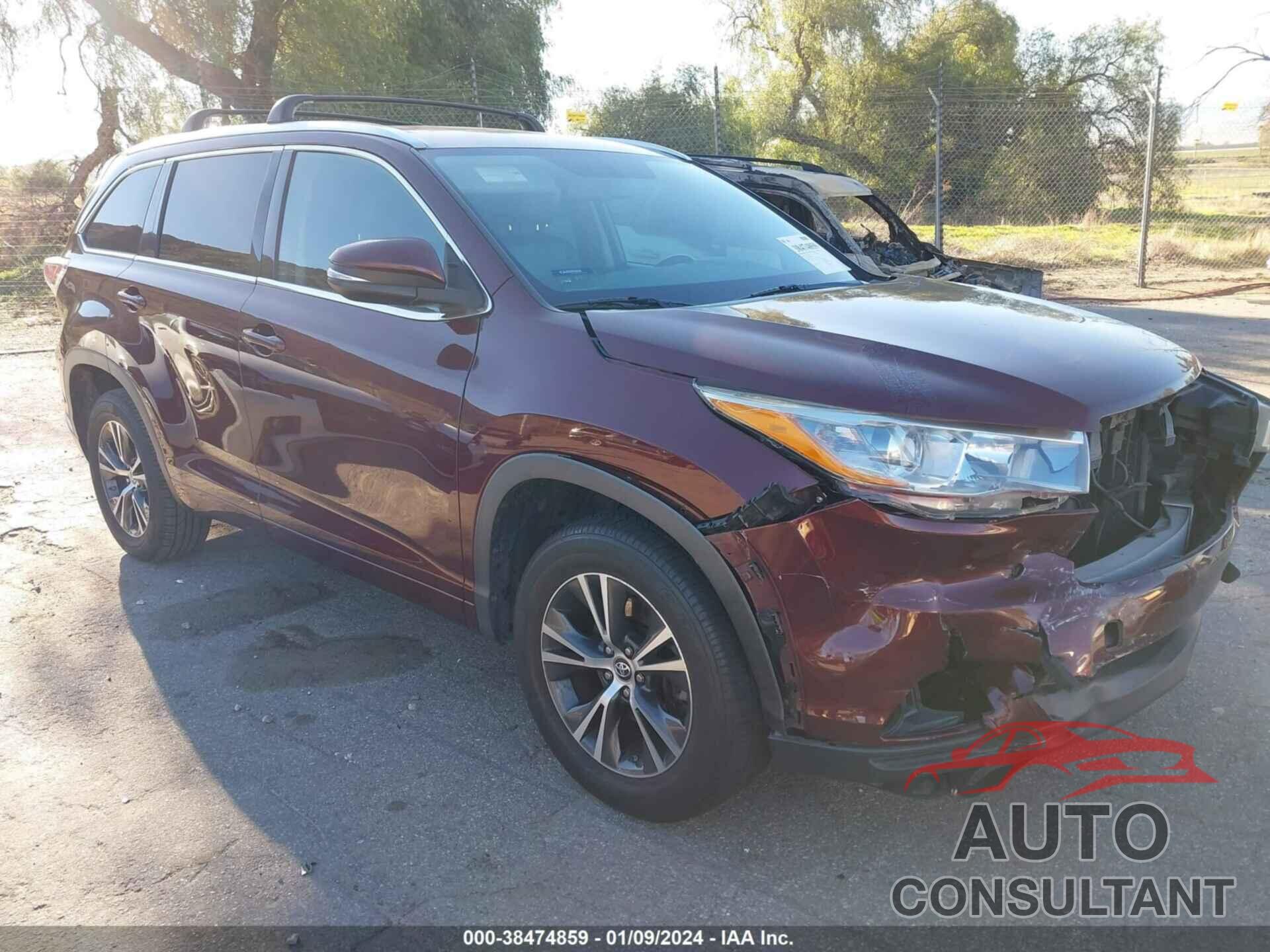 TOYOTA HIGHLANDER 2016 - 5TDKKRFH8GS167296