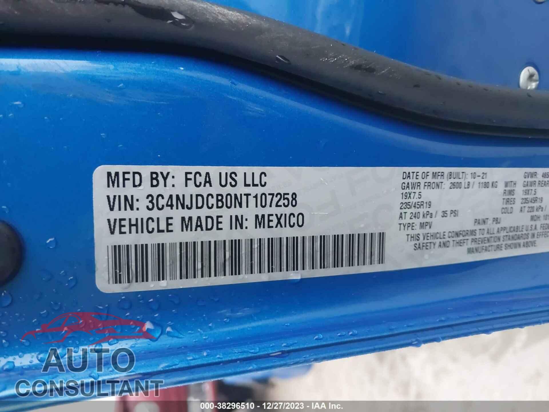 JEEP COMPASS 2022 - 3C4NJDCB0NT107258