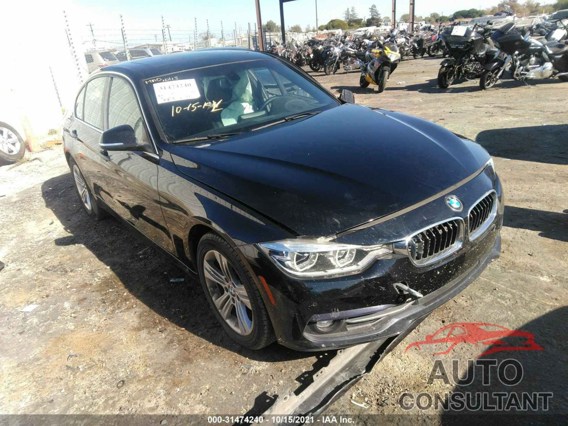 BMW 3 SERIES 2017 - WBA8B9G38HNU52565