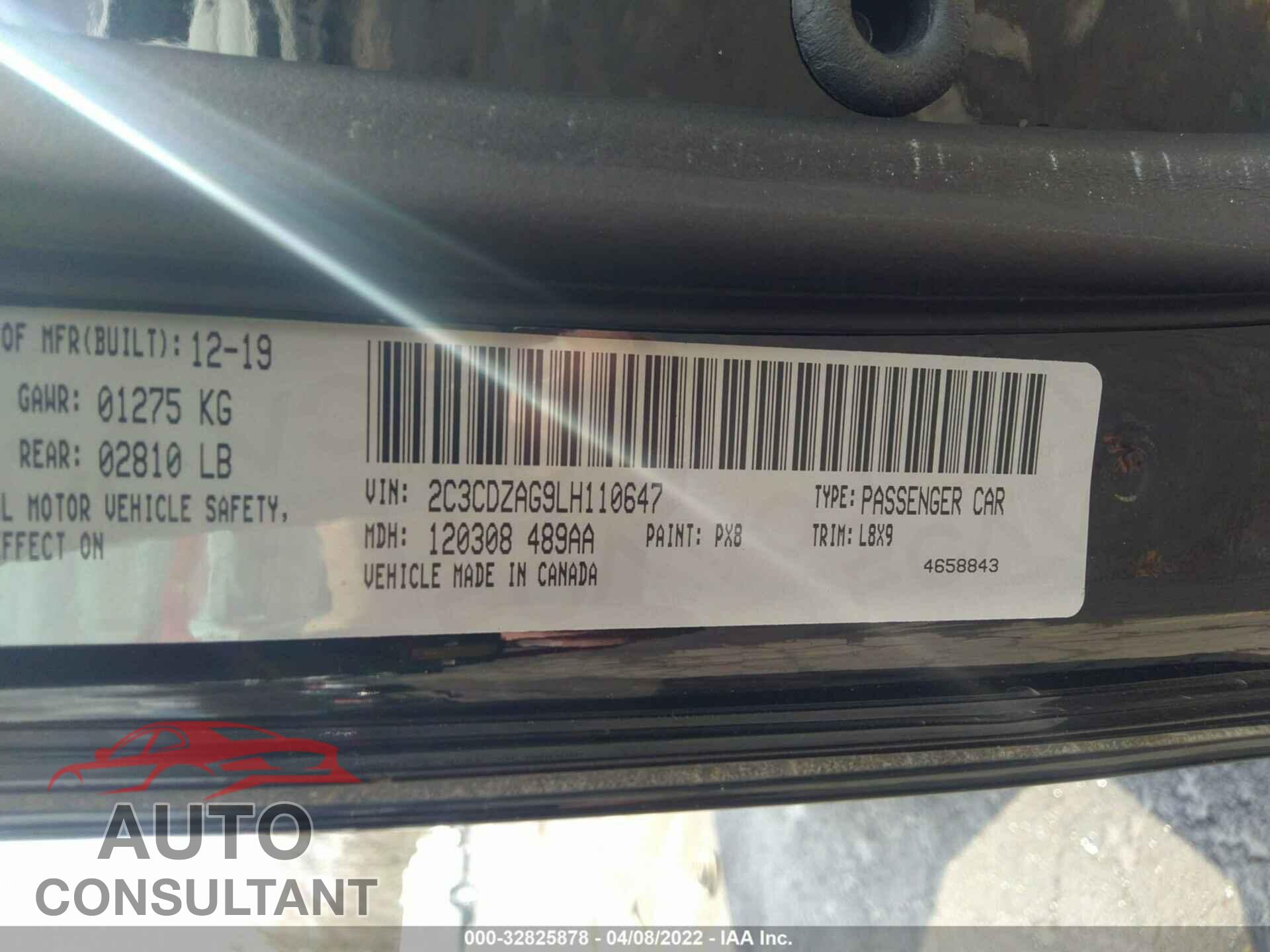 DODGE CHALLENGER 2020 - 2C3CDZAG9LH110647