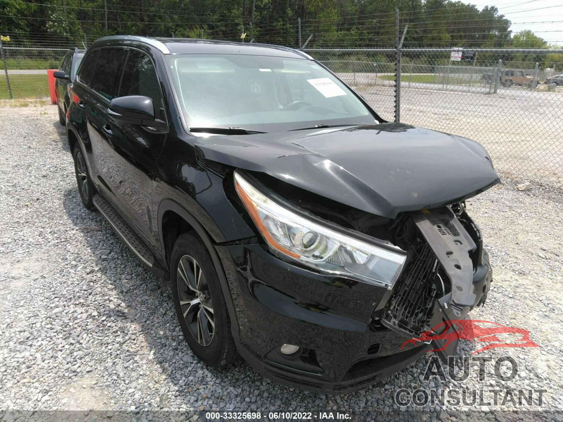 TOYOTA HIGHLANDER 2016 - 5TDKKRFH9GS177593