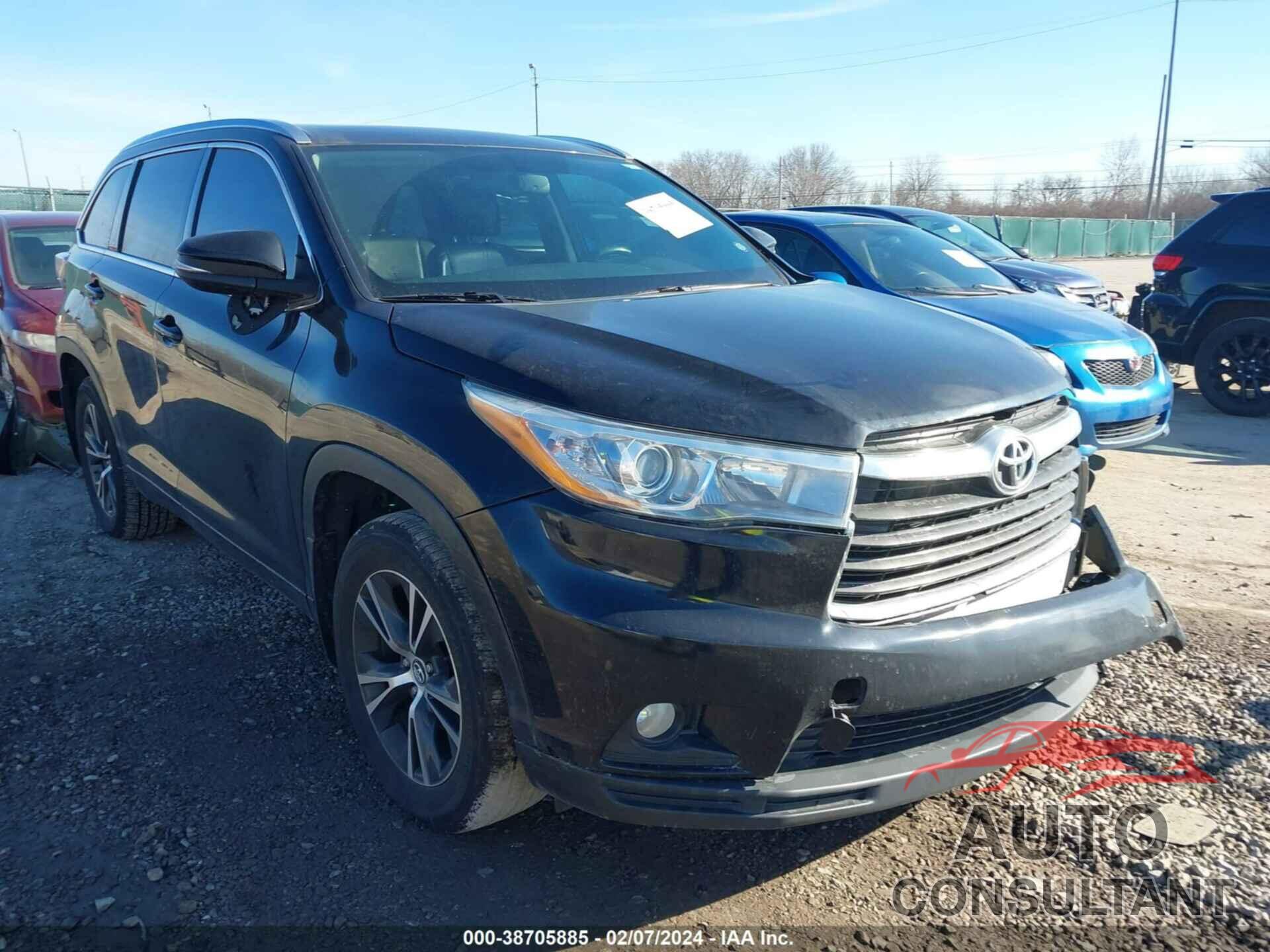 TOYOTA HIGHLANDER 2016 - 5TDJKRFH4GS309851