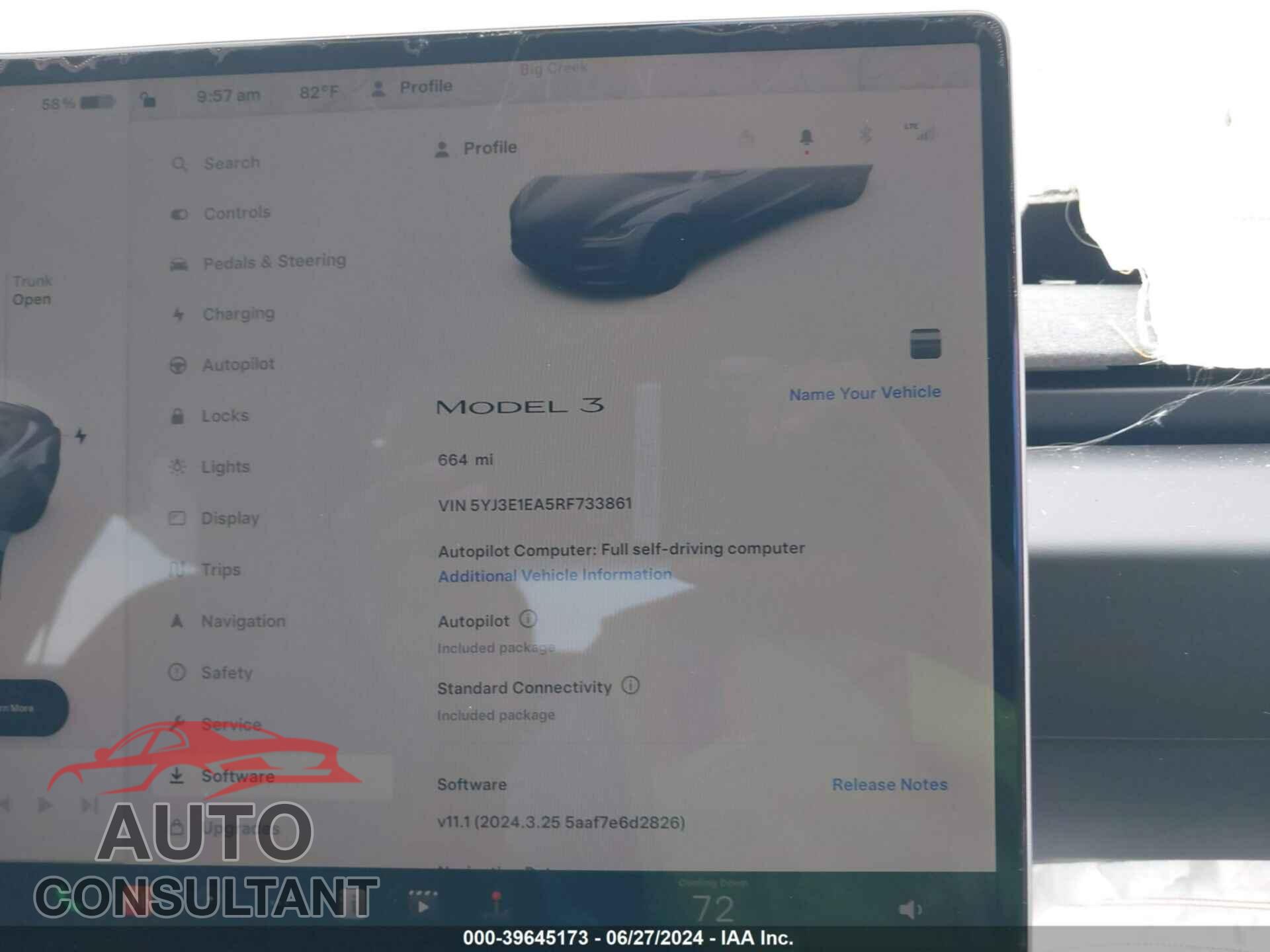 TESLA MODEL 3 2024 - 5YJ3E1EA5RF733861
