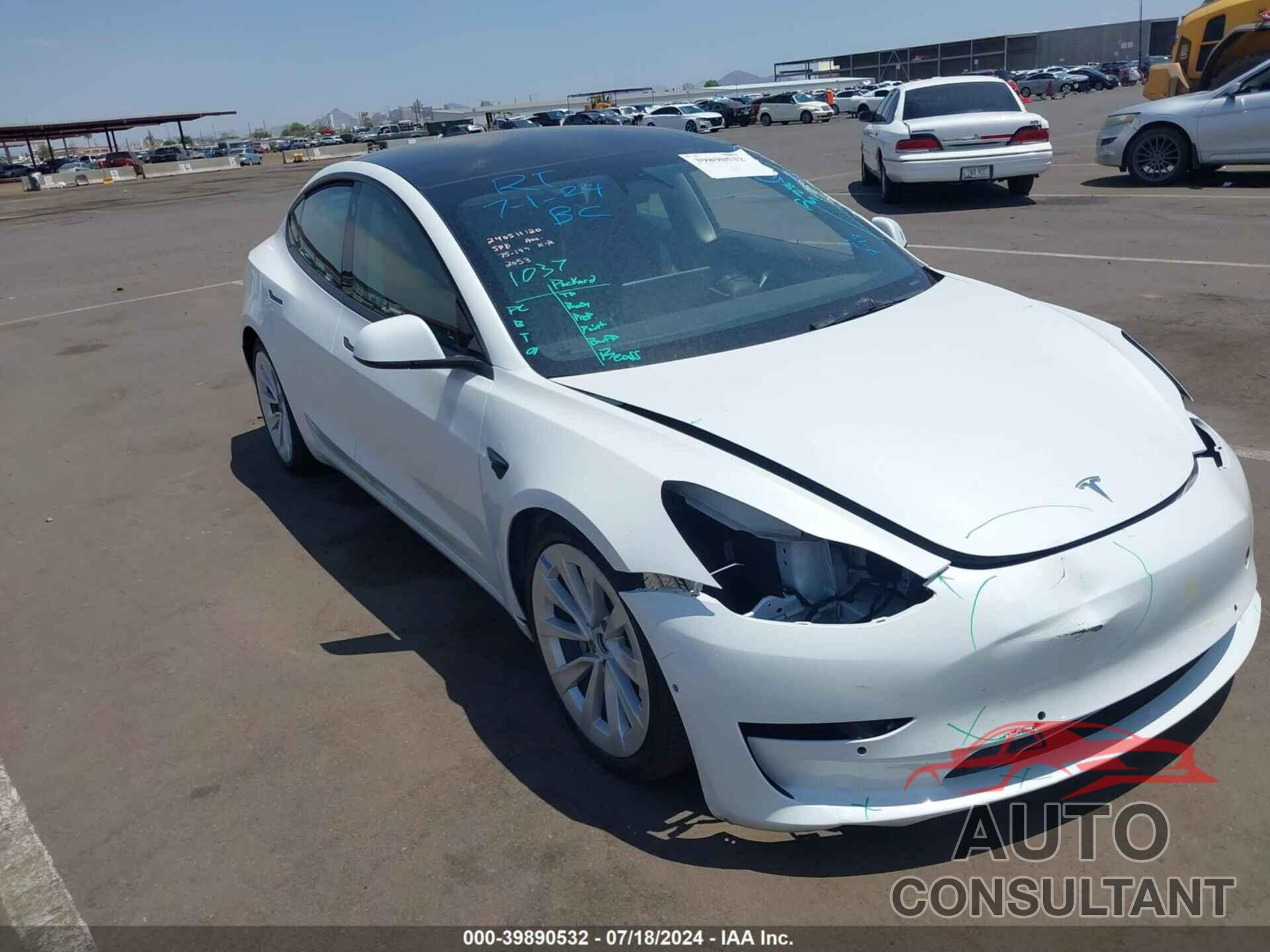 TESLA MODEL 3 2022 - 5YJ3E1EB6NF212053