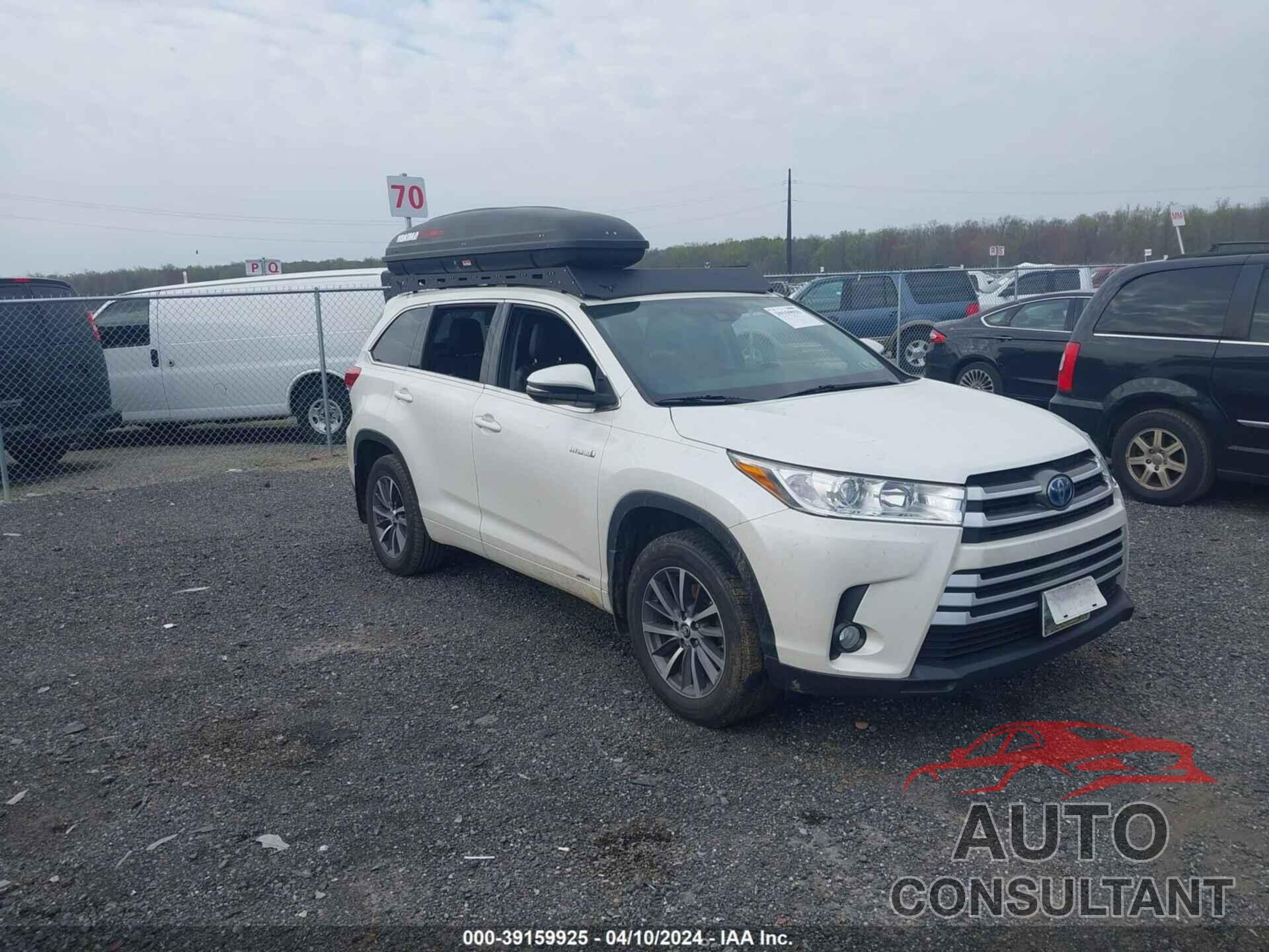 TOYOTA HIGHLANDER HYBRID 2017 - 5TDJGRFHXHS023344