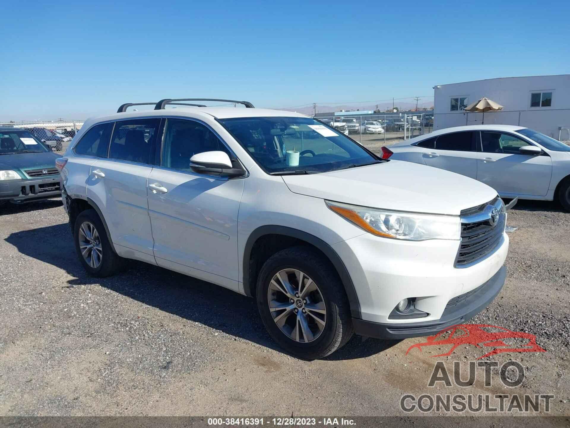 TOYOTA HIGHLANDER 2016 - 5TDZKRFH3GS121938