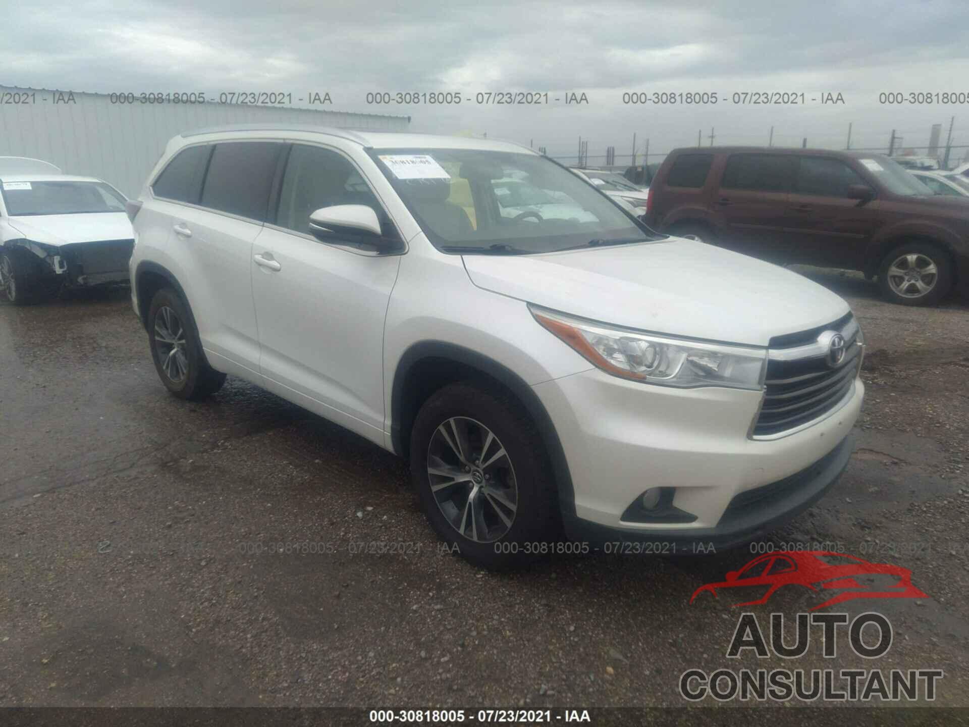 TOYOTA HIGHLANDER 2016 - 5TDKKRFH2GS177077