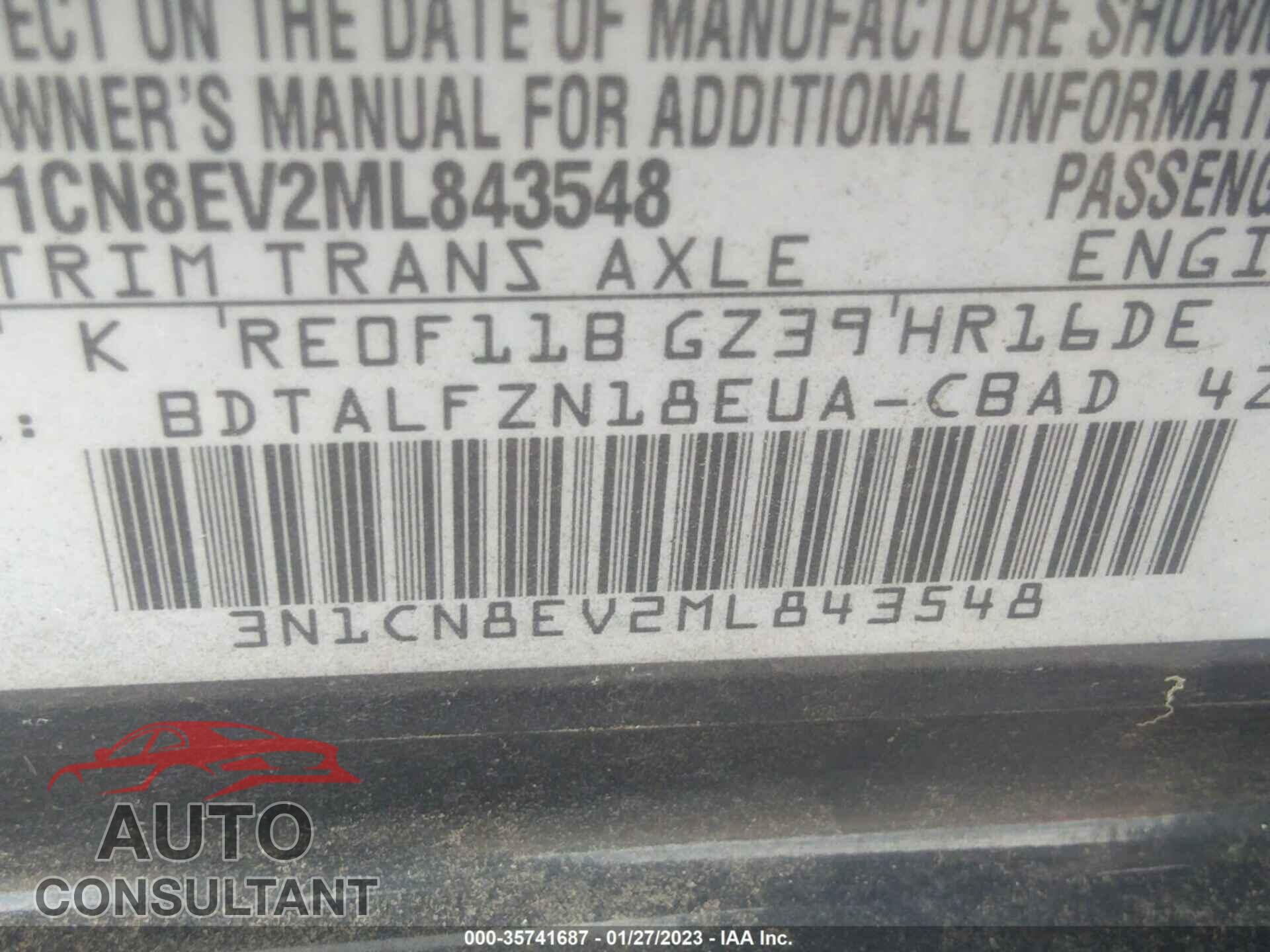 NISSAN VERSA 2021 - 3N1CN8EV2ML843548