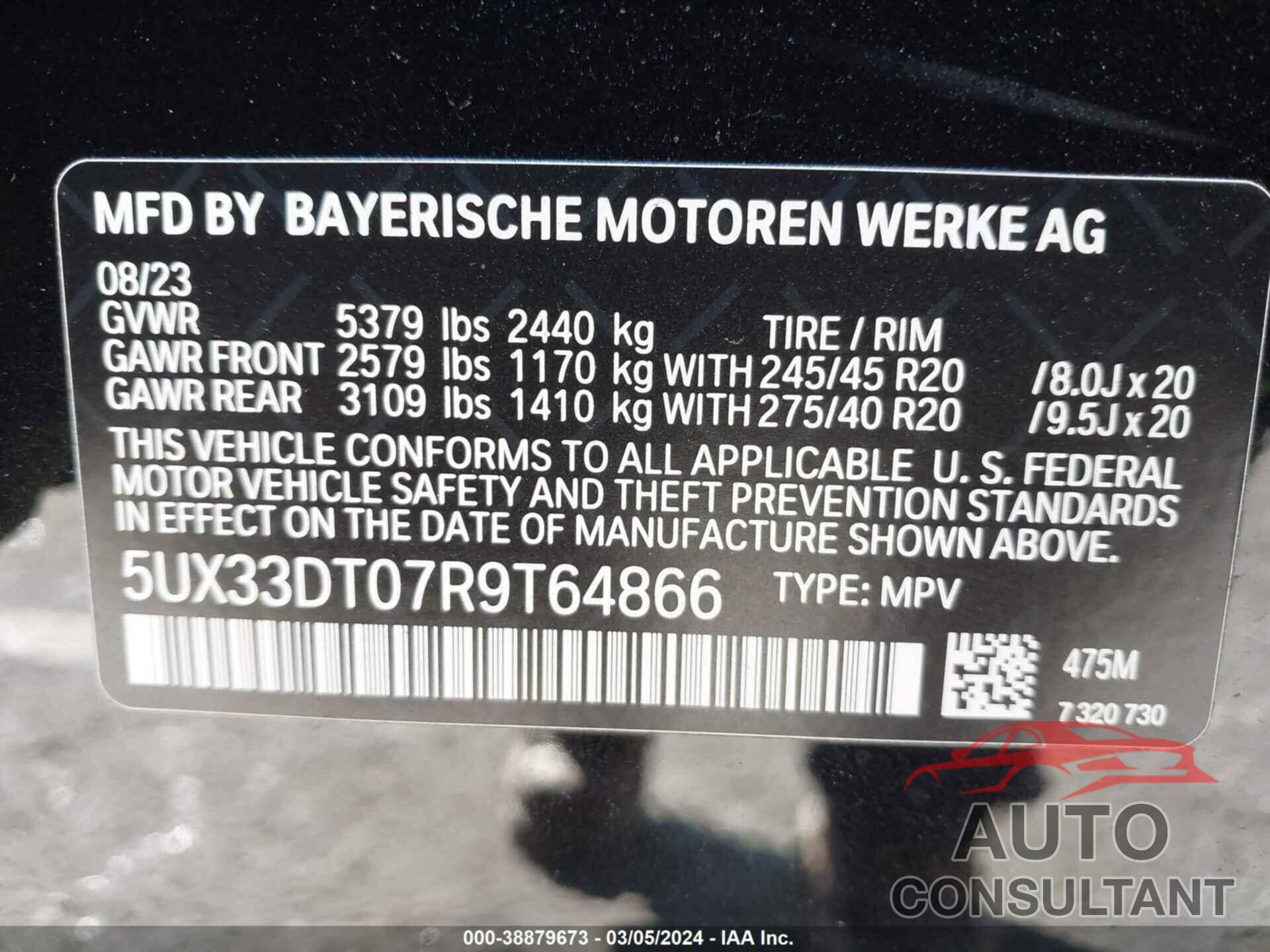 BMW X4 2024 - 5UX33DT07R9T64866