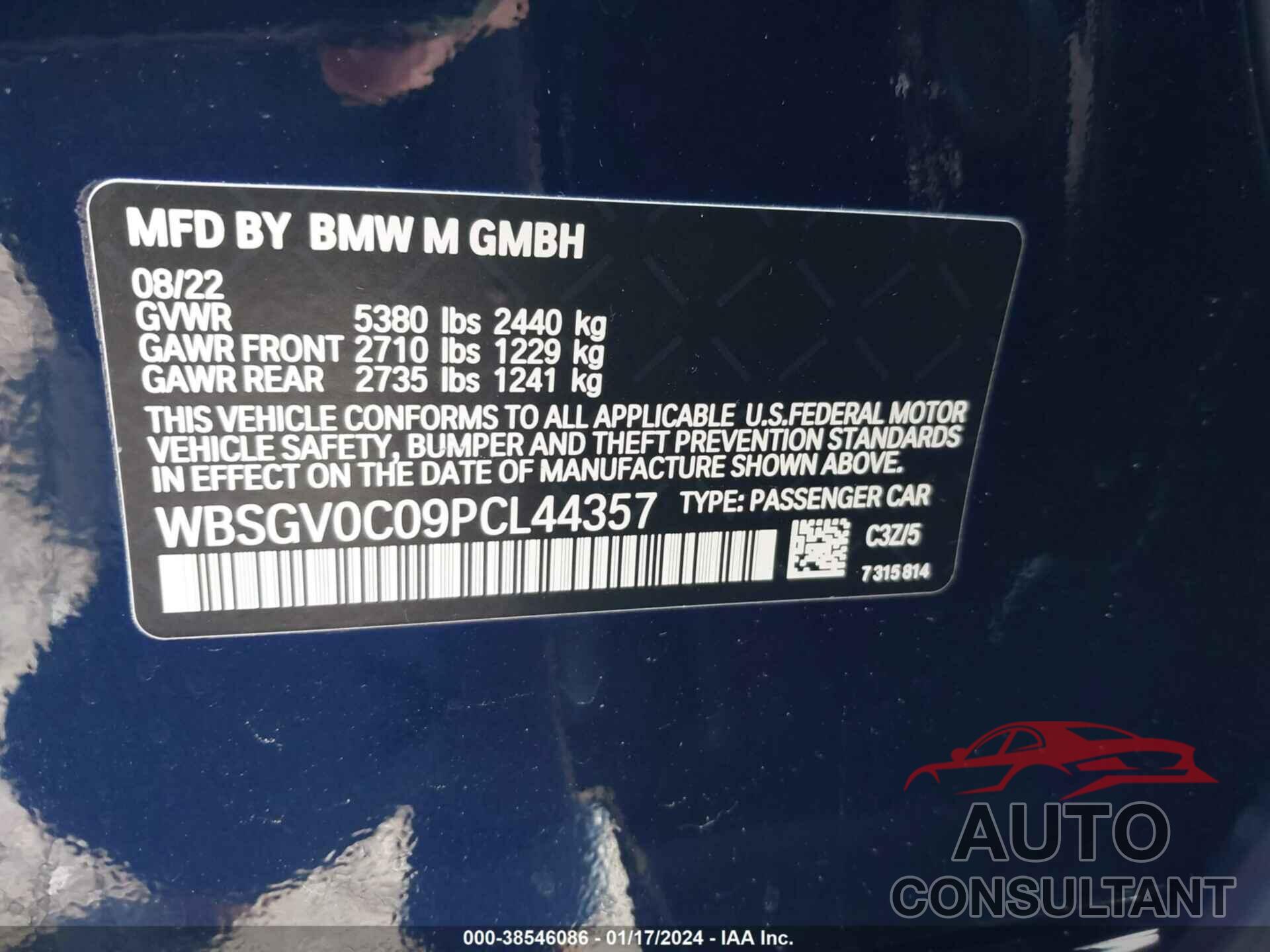 BMW M8 2023 - WBSGV0C09PCL44357