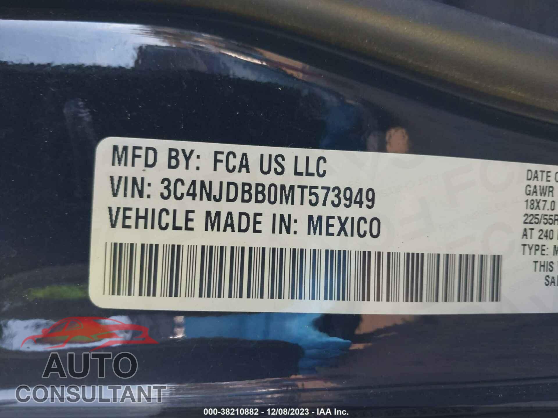 JEEP COMPASS 2021 - 3C4NJDBB0MT573949