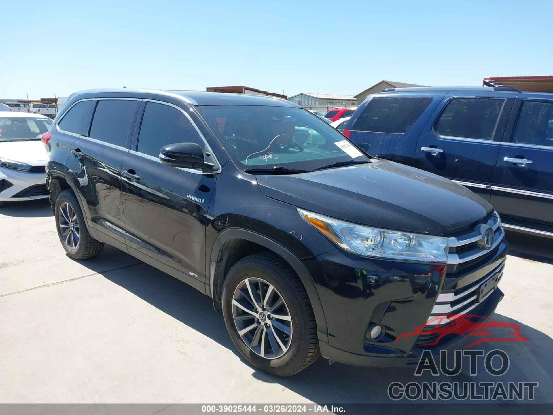 TOYOTA HIGHLANDER HYBRID 2019 - 5TDJGRFH0KS077968