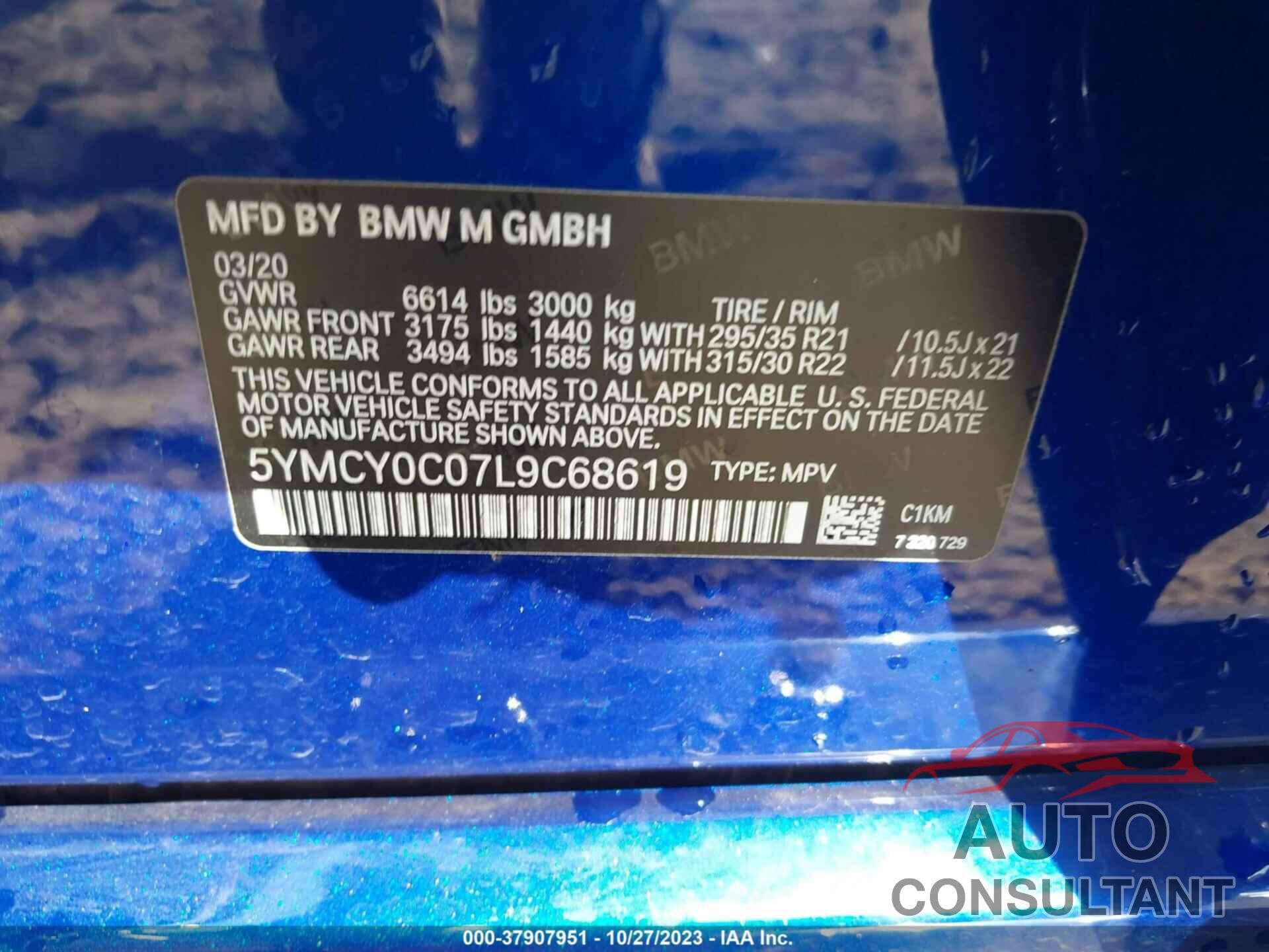 BMW X6 M 2020 - 5YMCY0C07L9C68619
