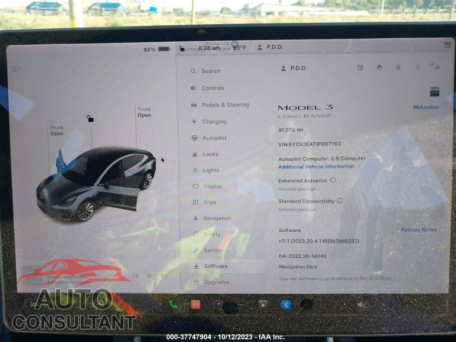 TESLA MODEL 3 2018 - 5YJ3E1EA7JF007763