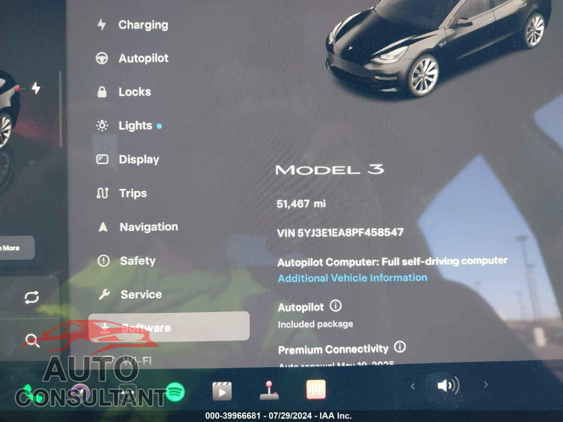 TESLA MODEL 3 2023 - 5YJ3E1EA8PF458547