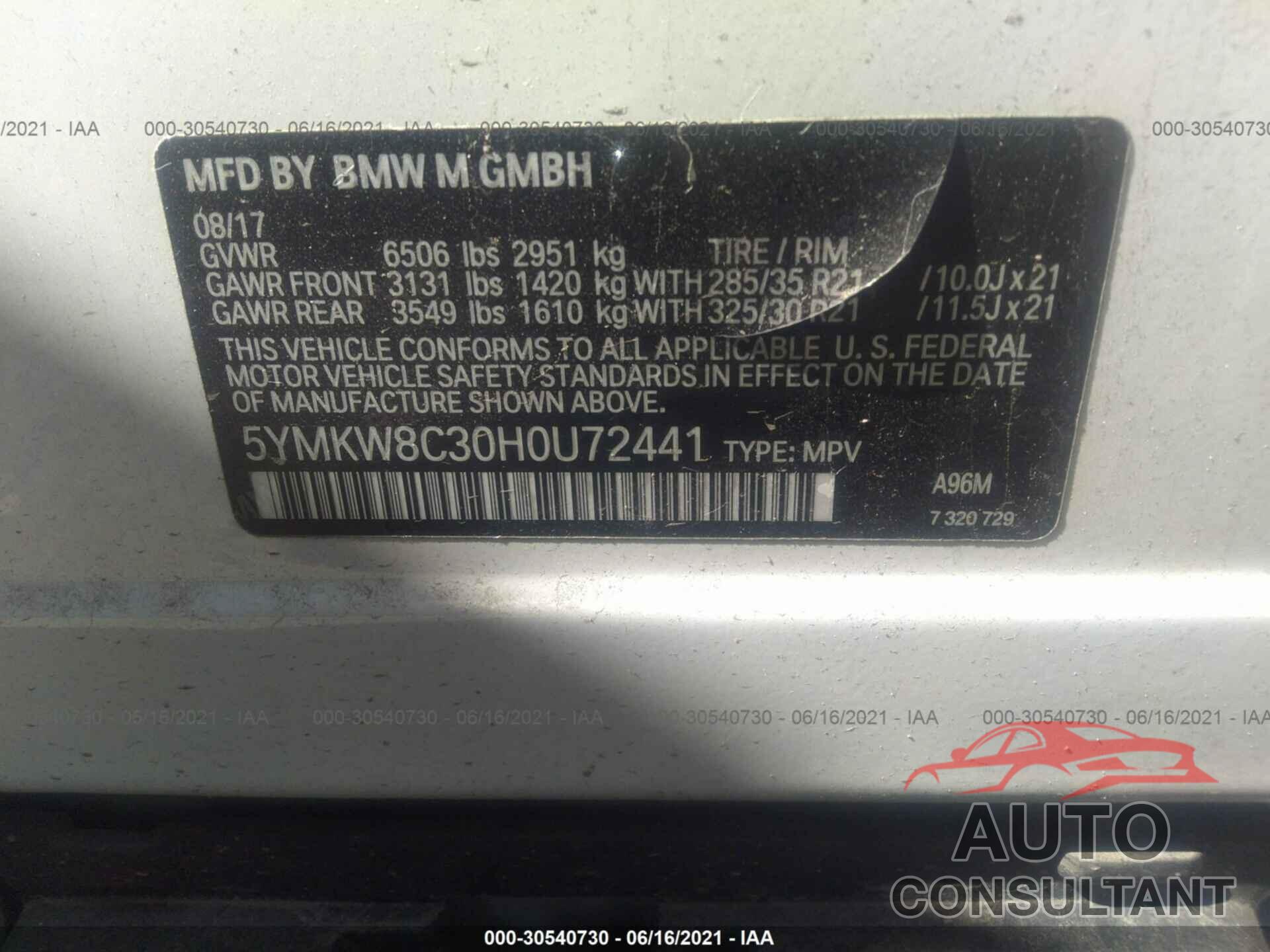 BMW X6 M 2017 - 5YMKW8C30H0U72441