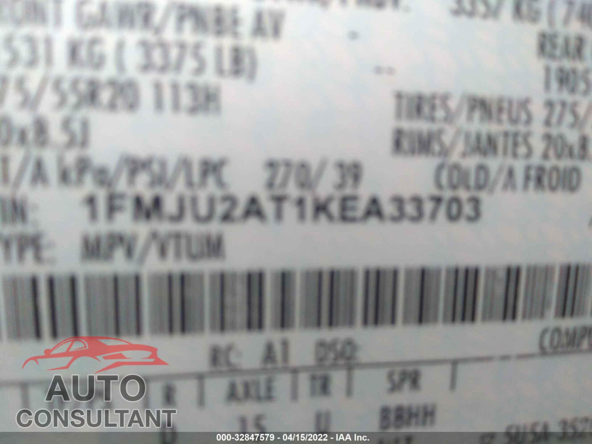FORD EXPEDITION 2019 - 1FMJU2AT1KEA33703