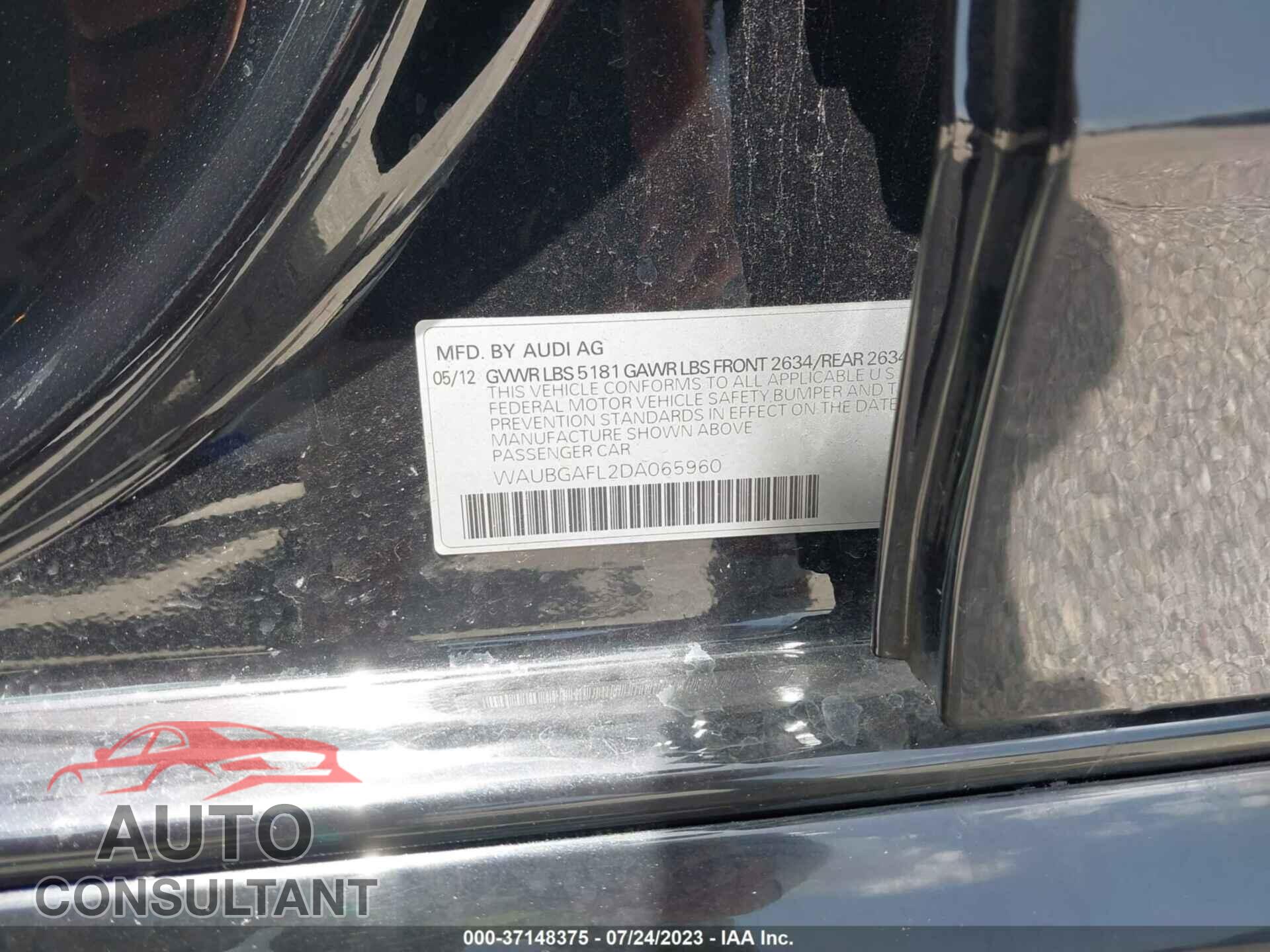 AUDI S4 2013 - WAUBGAFL2DA065960