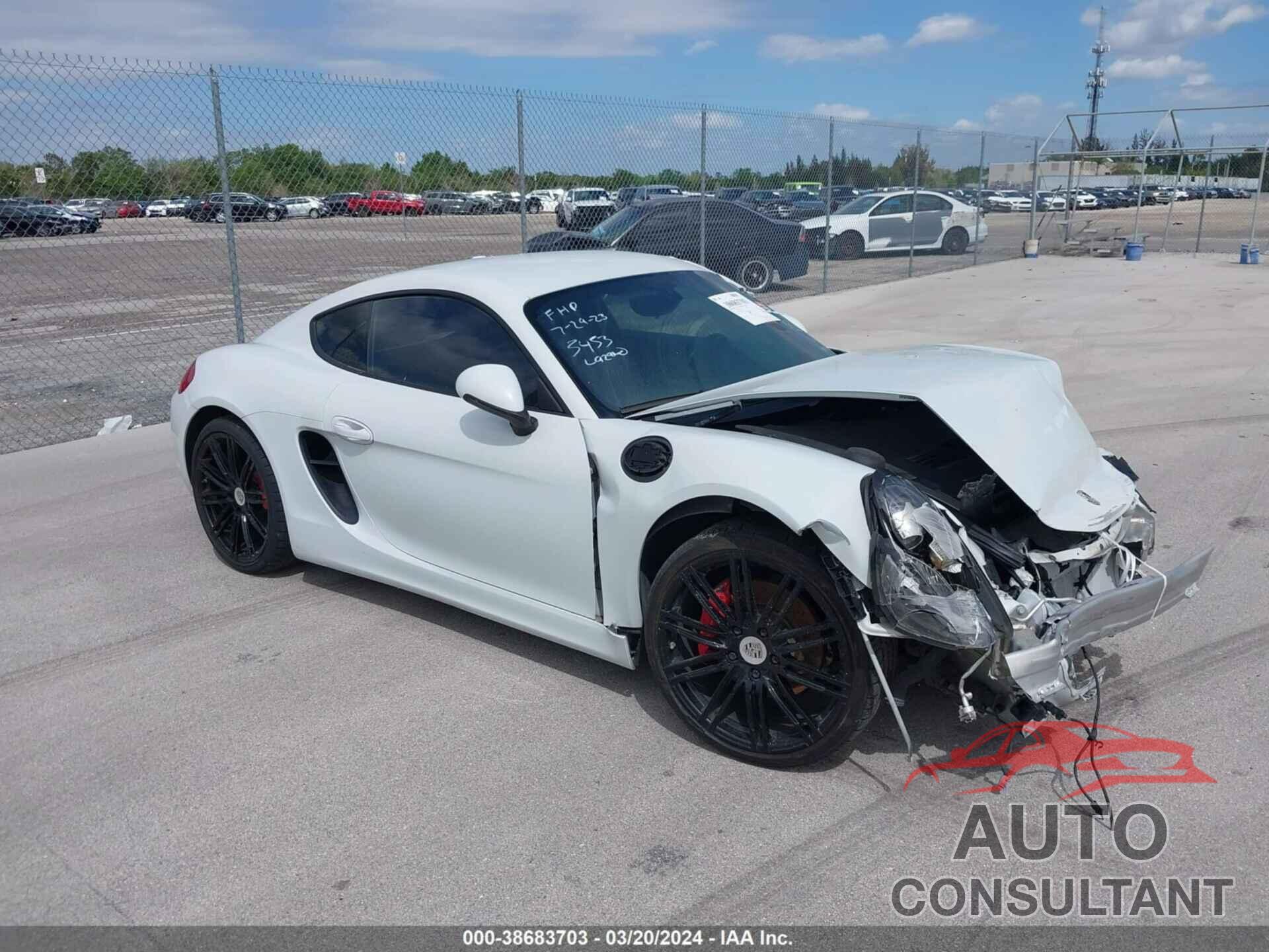 PORSCHE CAYMAN 2016 - WP0AB2A89GK185453