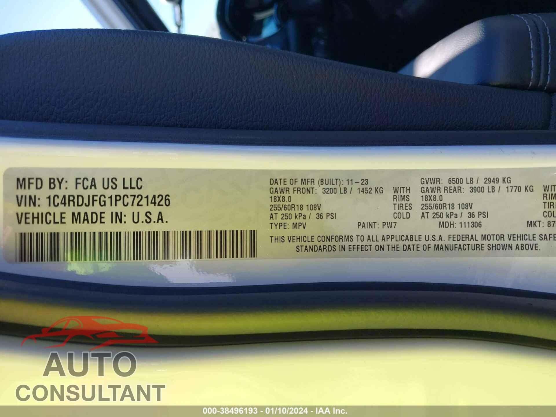 DODGE DURANGO 2023 - 1C4RDJFG1PC721426