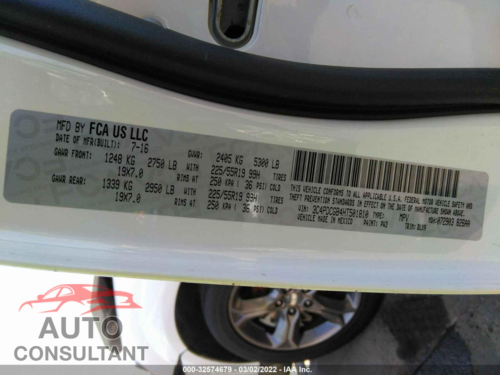 DODGE JOURNEY 2017 - 3C4PDCGB4HT501810