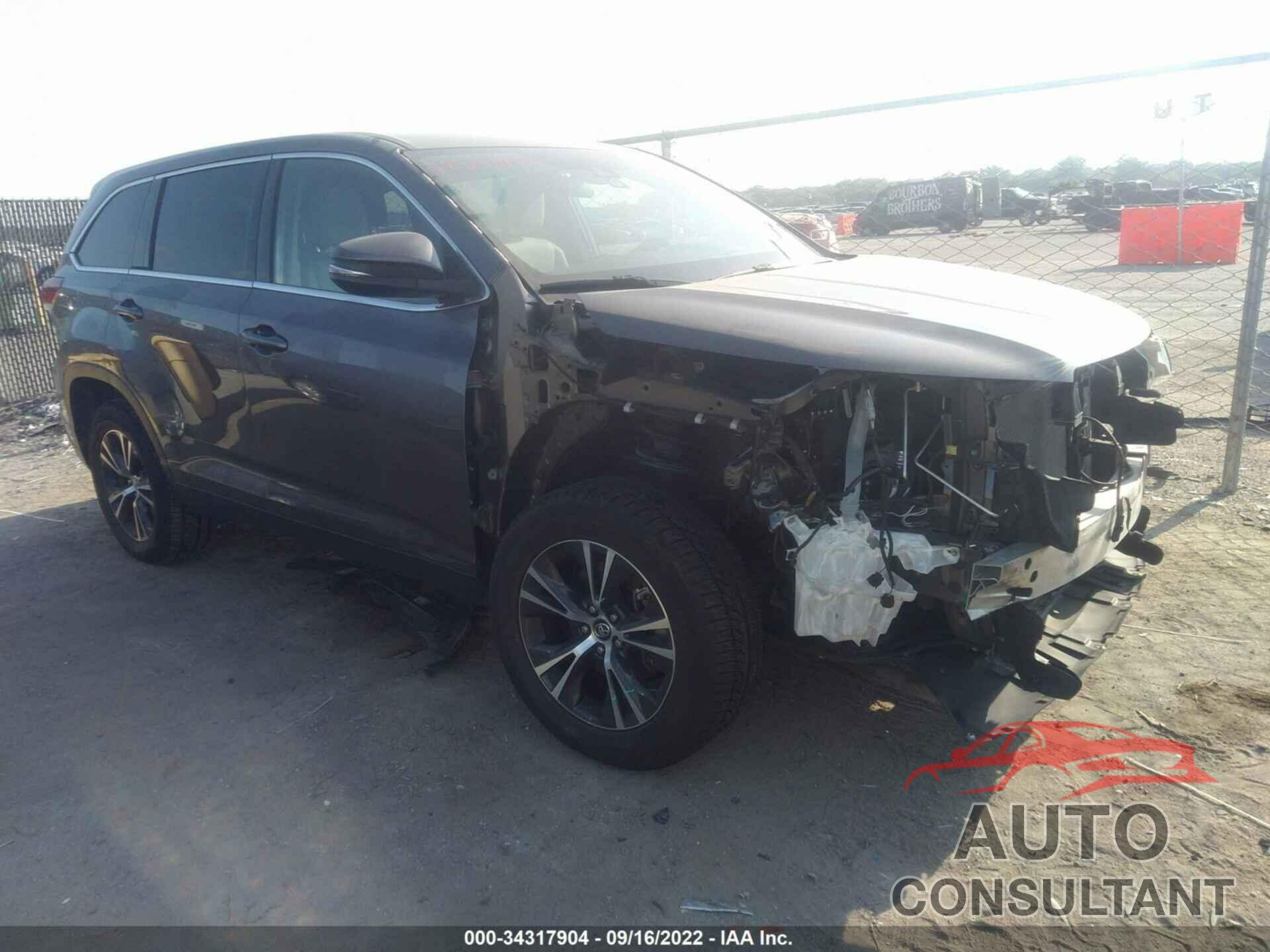 TOYOTA HIGHLANDER 2019 - 5TDZARFH7KS053042