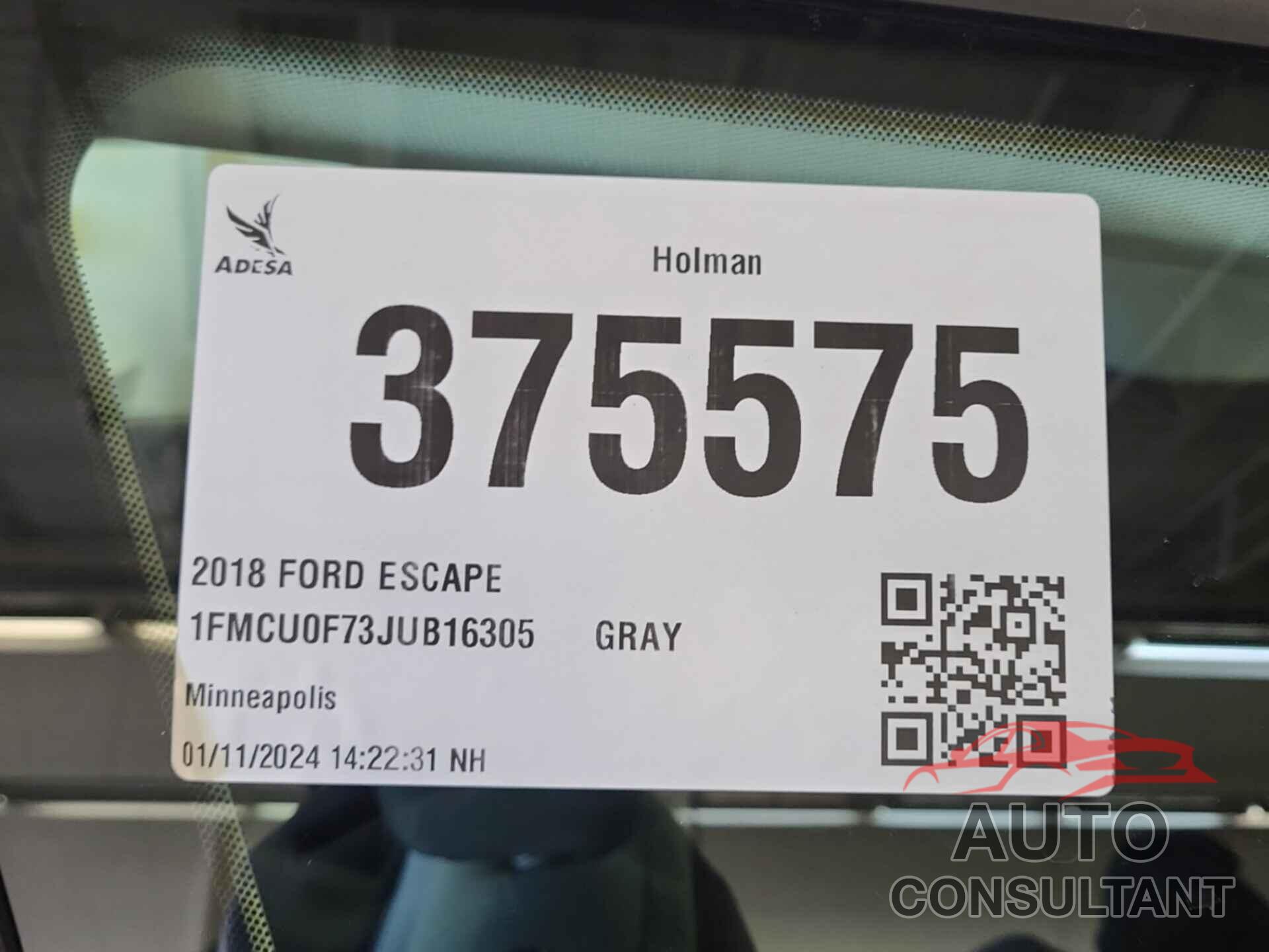 FORD ESCAPE 2018 - 1FMCU0F73JUB16305