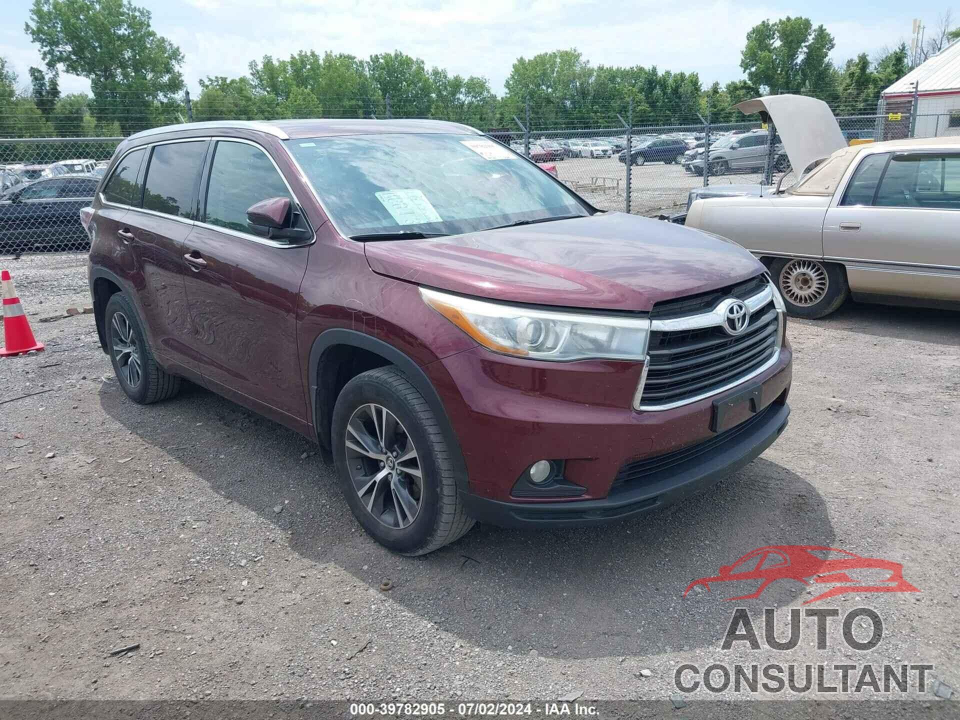 TOYOTA HIGHLANDER 2016 - 5TDJKRFH5GS308417