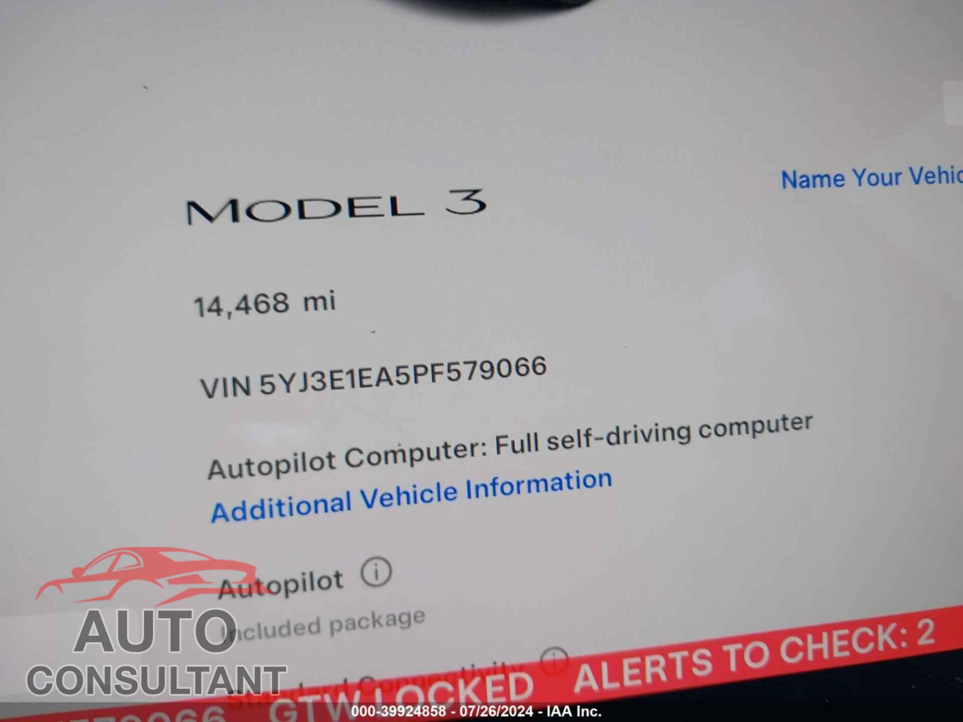 TESLA MODEL 3 2023 - 5YJ3E1EA5PF579066