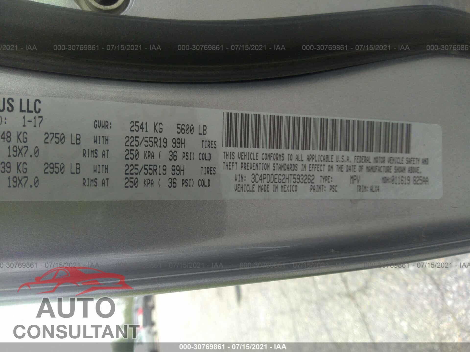 DODGE JOURNEY 2017 - 3C4PDDEG2HT593262