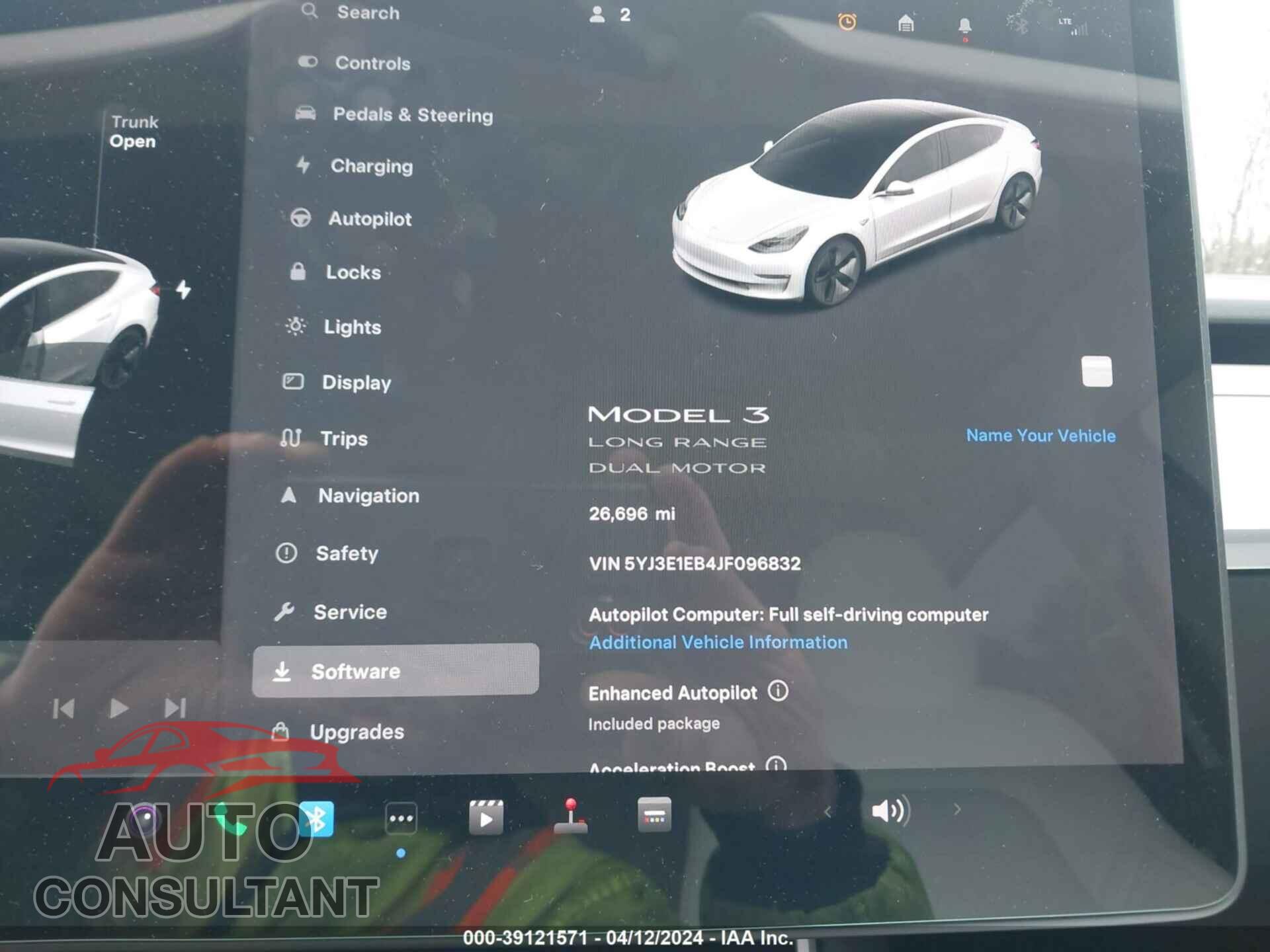 TESLA MODEL 3 2018 - 5YJ3E1EB4JF096832