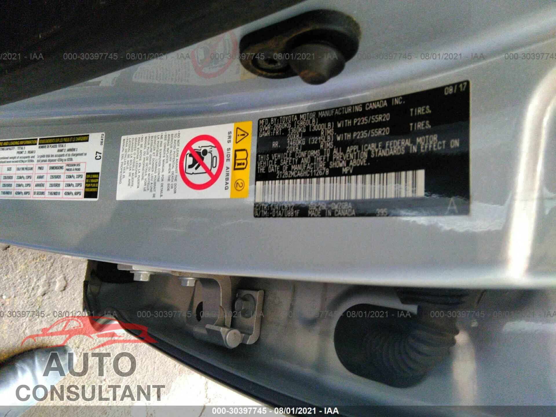 LEXUS RX 2017 - 000BZMCA6HC112678