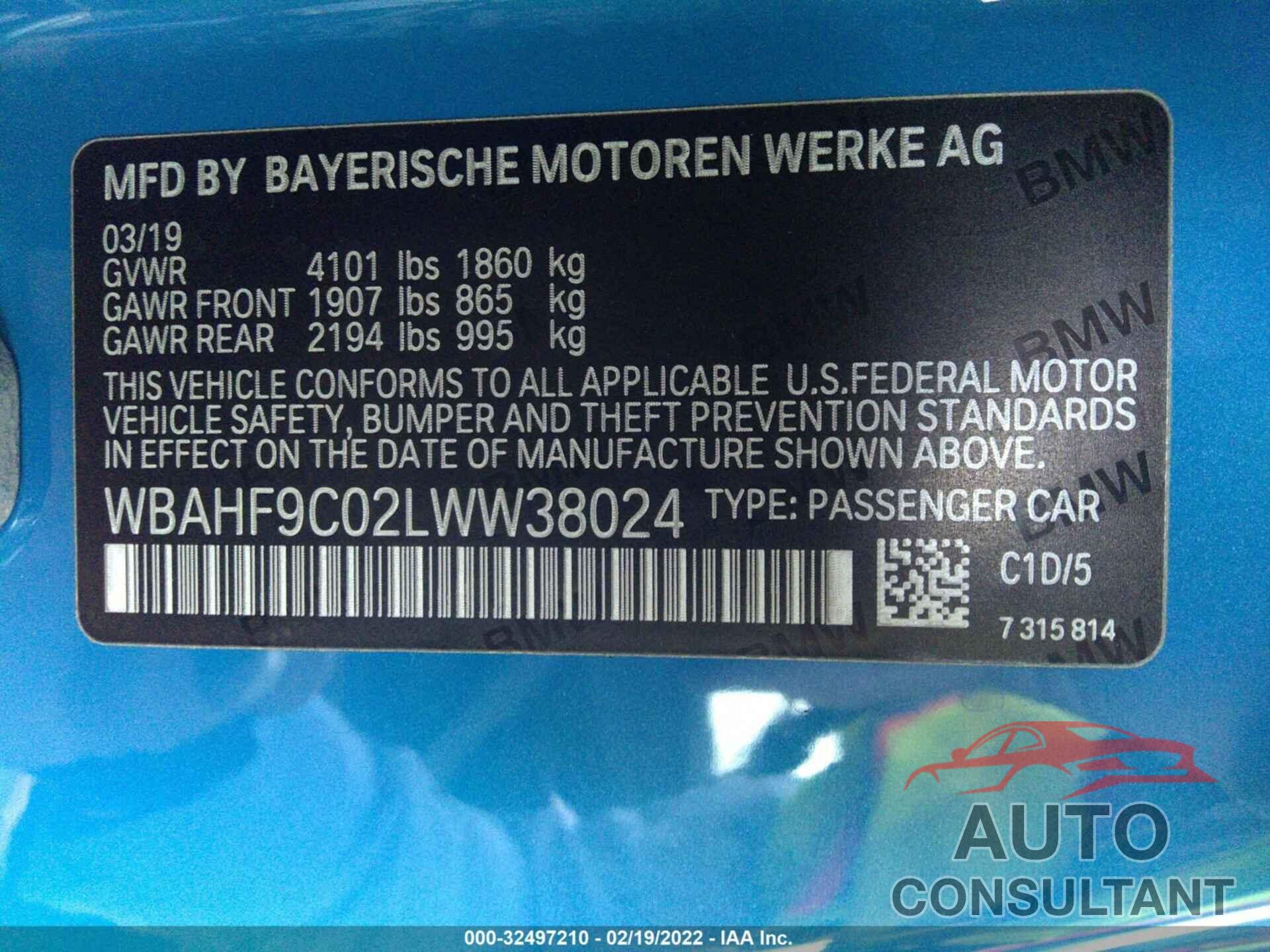 BMW Z4 2020 - WBAHF9C02LWW38024