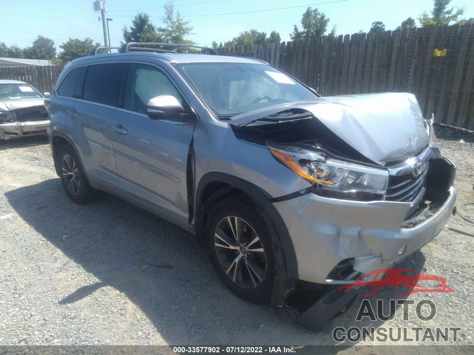 TOYOTA HIGHLANDER 2016 - 5TDJKRFH6GS326862