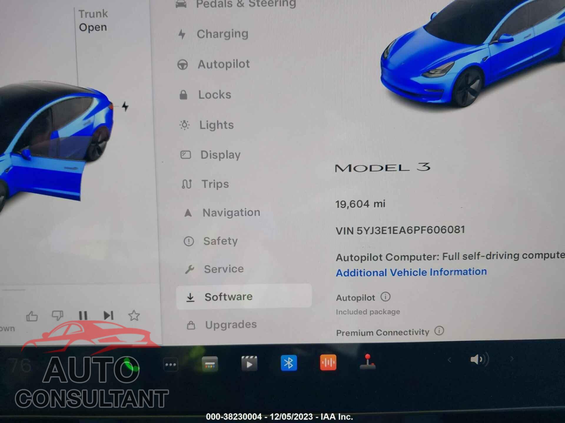 TESLA MODEL 3 2023 - 5YJ3E1EA6PF606081
