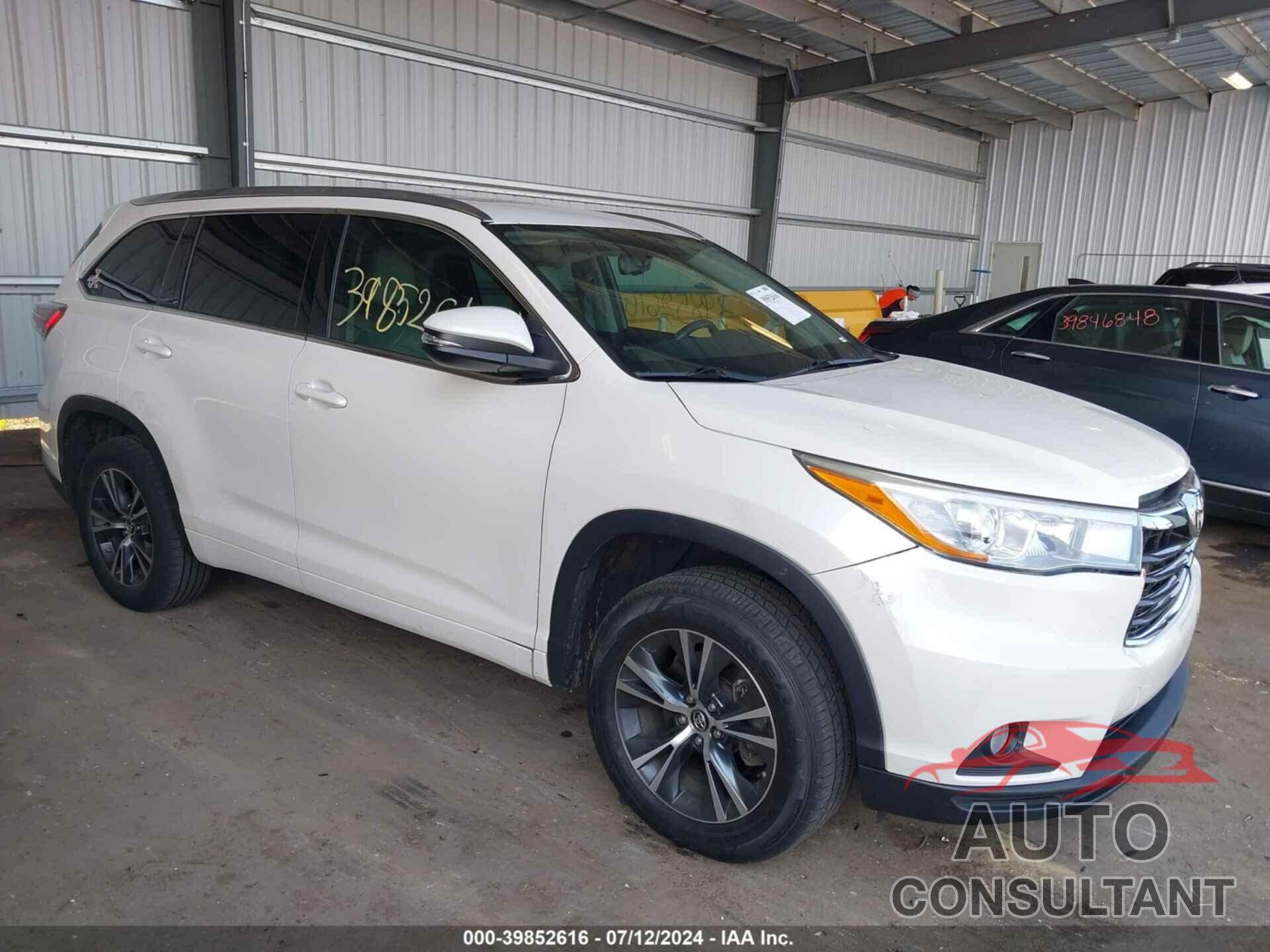 TOYOTA HIGHLANDER 2016 - 5TDKKRFH3GS507048