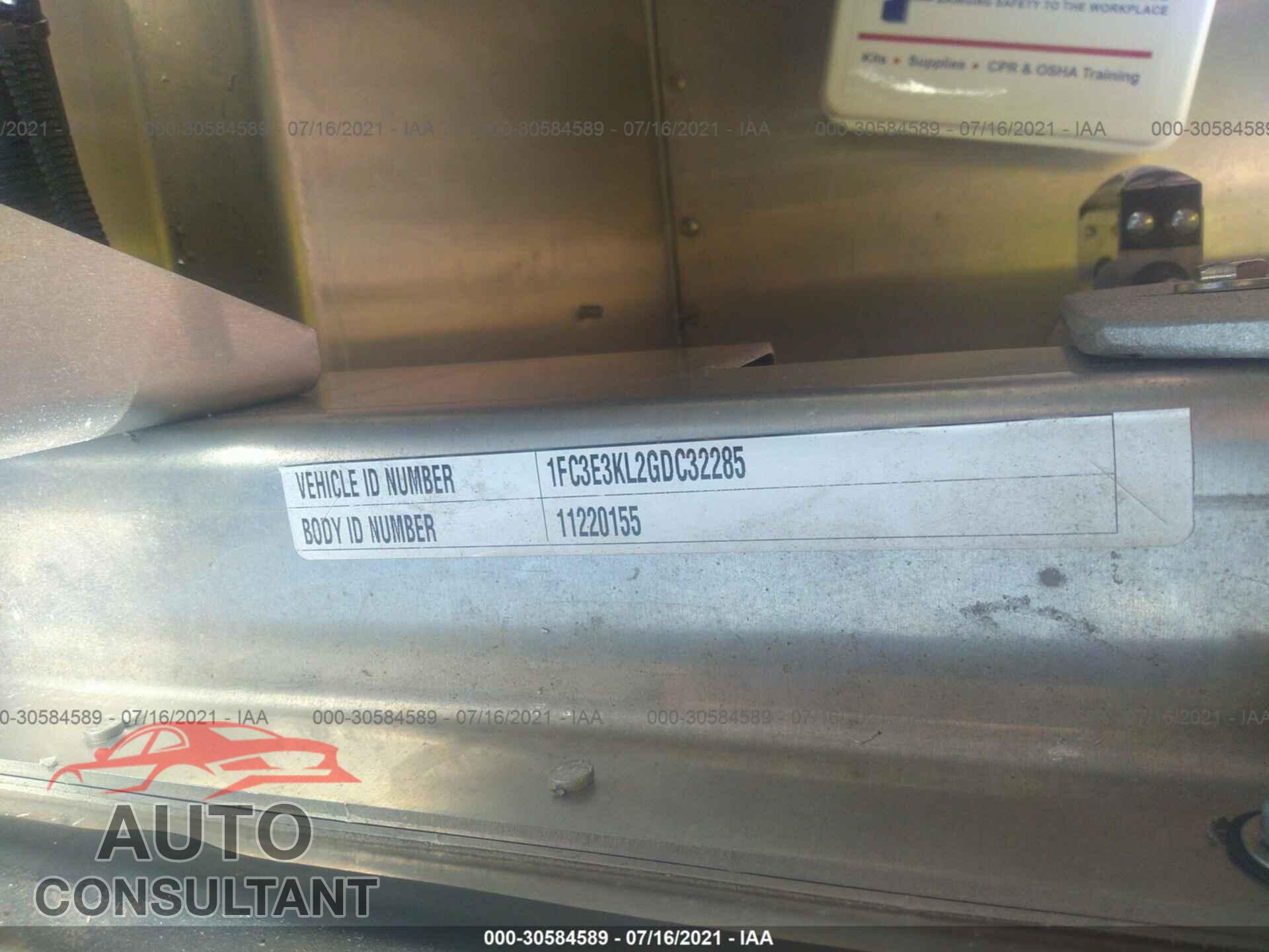 FORD ECONOLINE COMMERCIAL 2016 - 1FC3E3KL2GDC32285