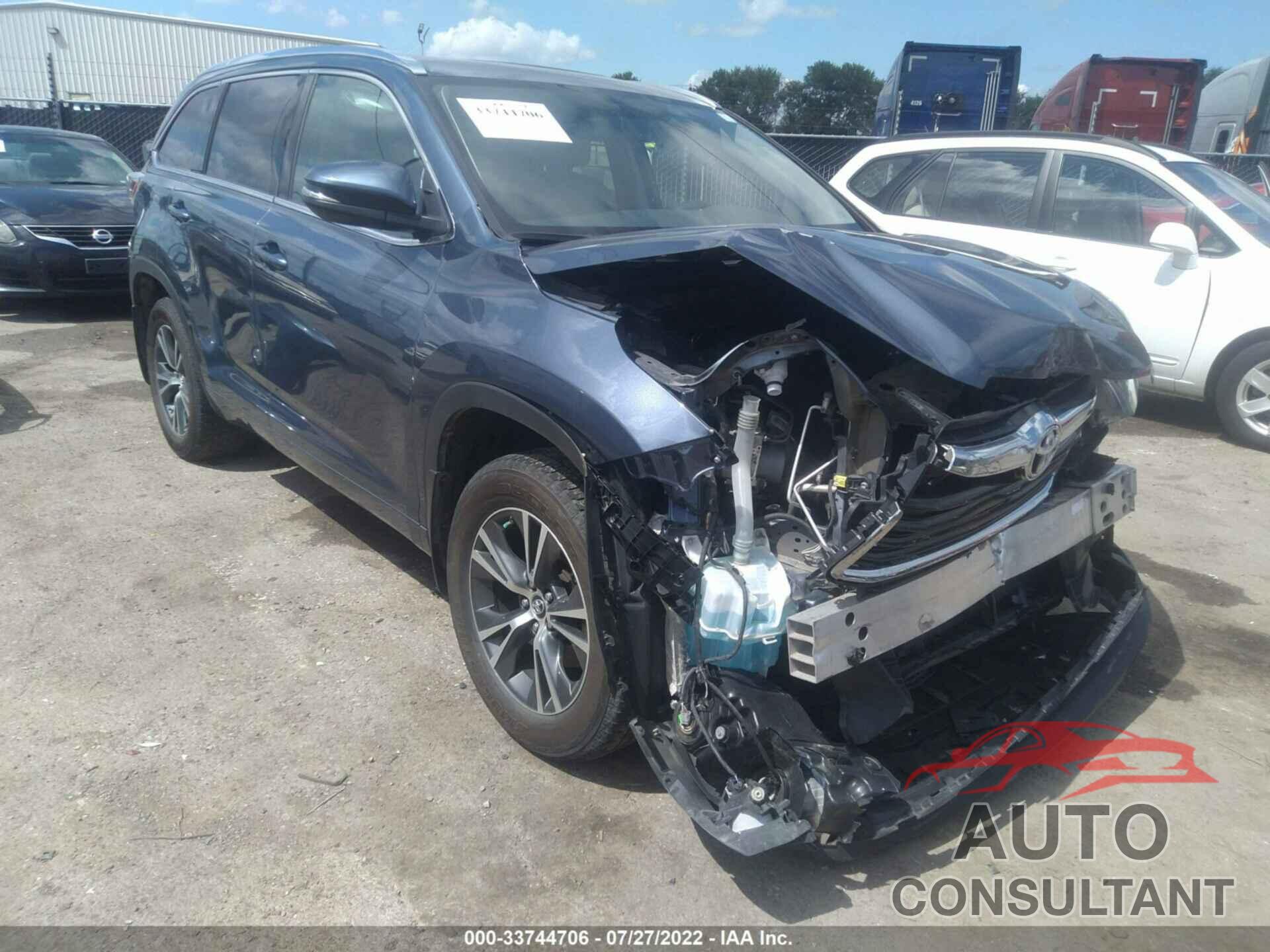 TOYOTA HIGHLANDER 2016 - 5TDJKRFH6GS339157