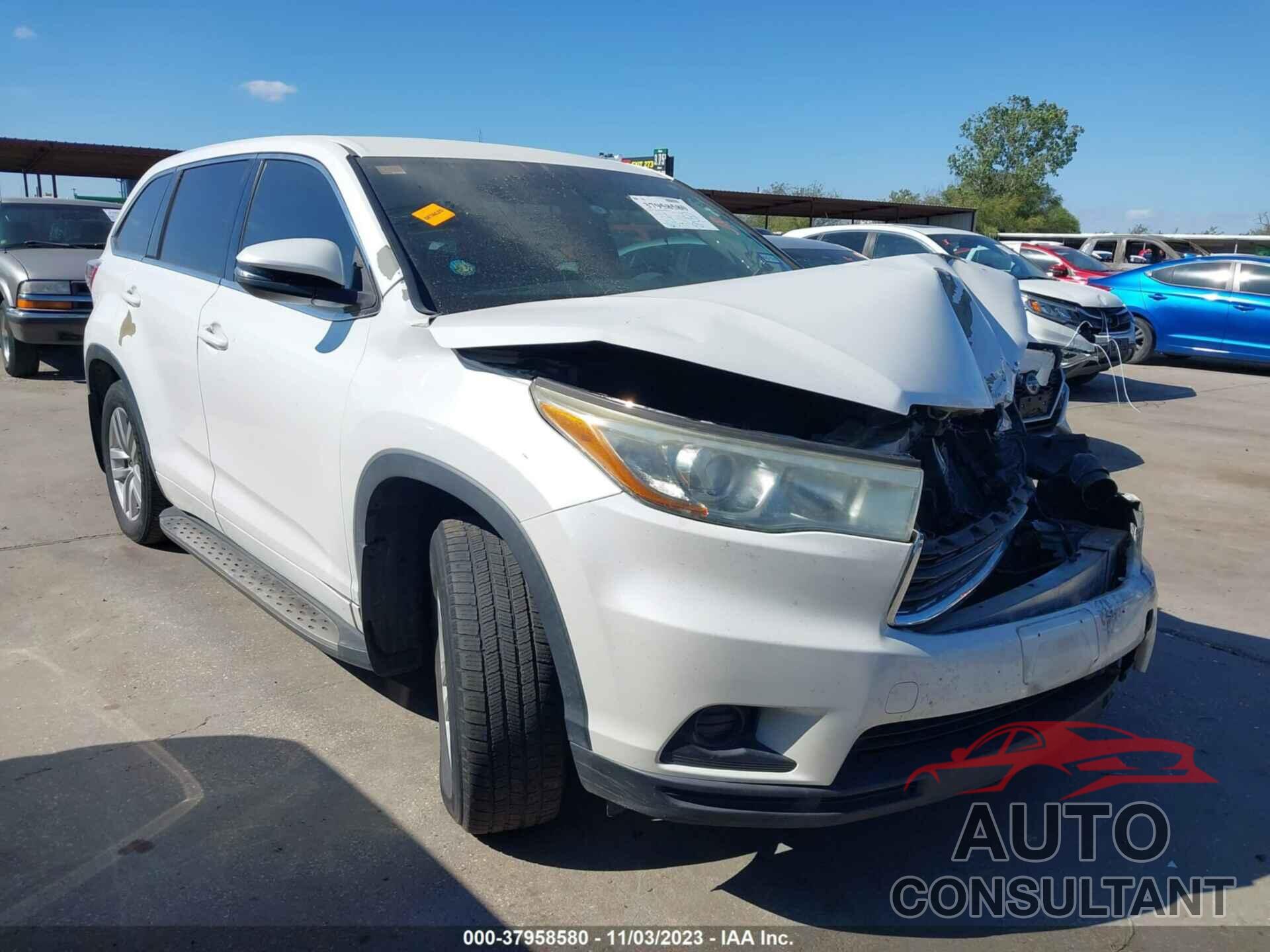 TOYOTA HIGHLANDER 2016 - 5TDZARFH0GS019015